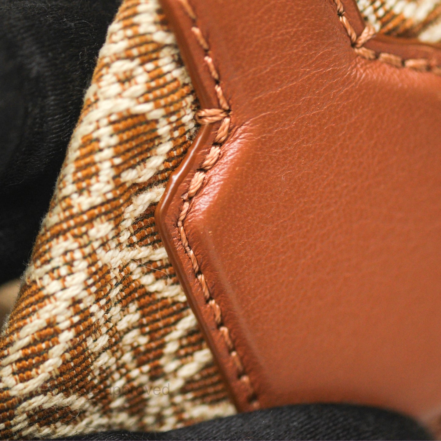 Loewe Small Cubi bag in Anagram Jacquard & Calfskin Tan Pecan