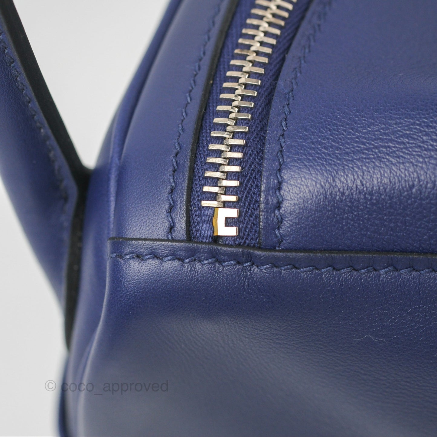 Hermès Lindy Tressage De Cuir 30 Bleu Encre/Brique/Black Swift Palladium Hardware