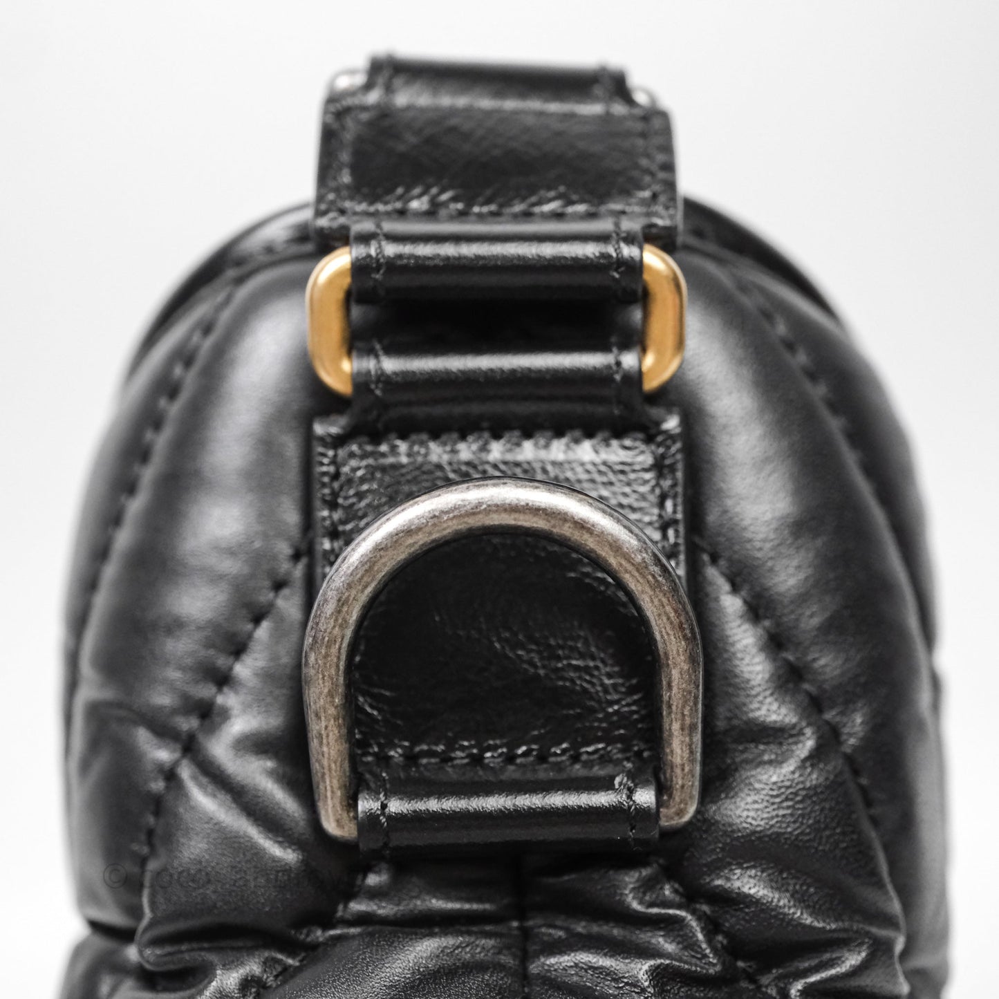Chanel Small Gabrielle Hobo Chevron Black Aged Calfskin
