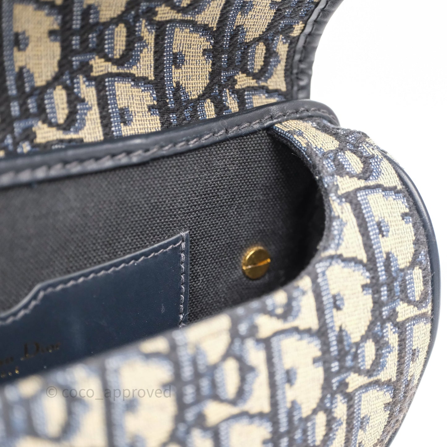 Christian Dior Bobby East-West Bag Blue Oblique Jacquard Canvas