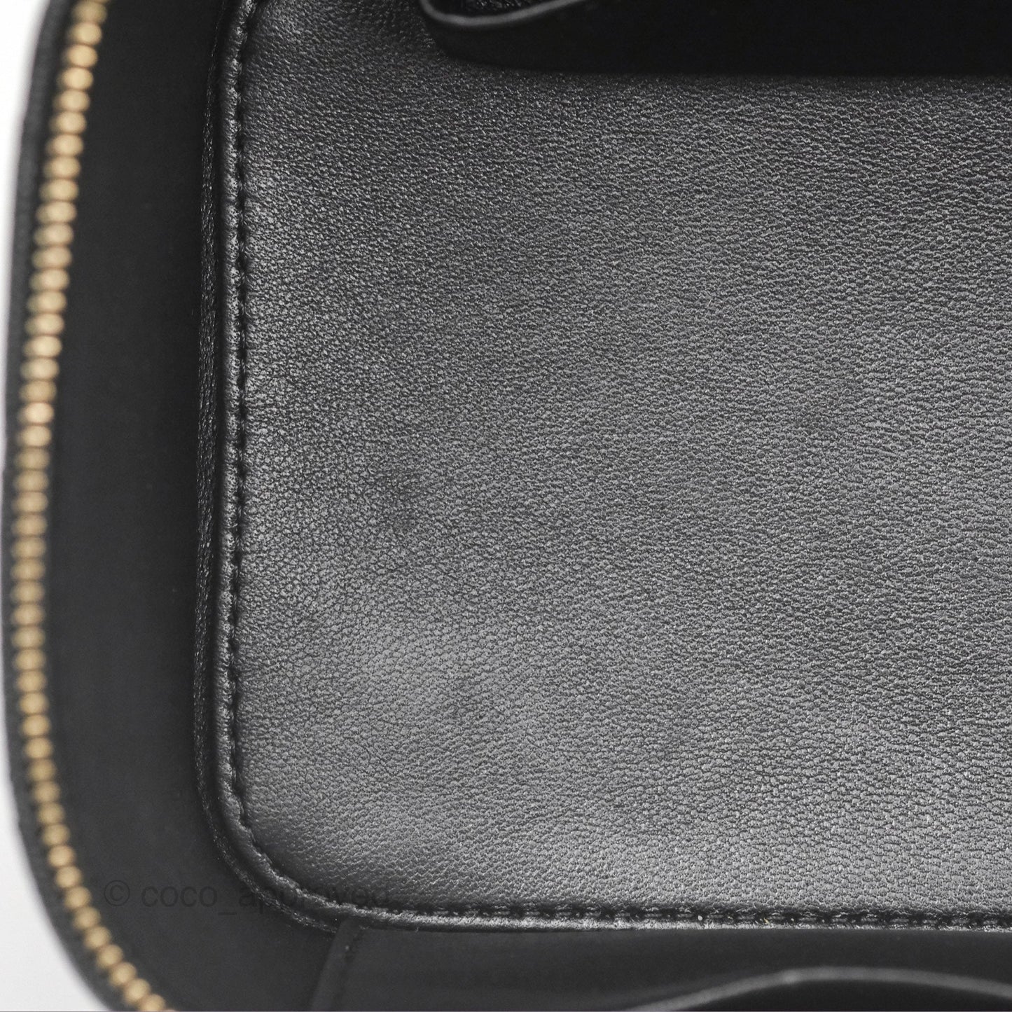 Chanel Quilted Top Handle Vanity Case Black Caviar Gold Hardware