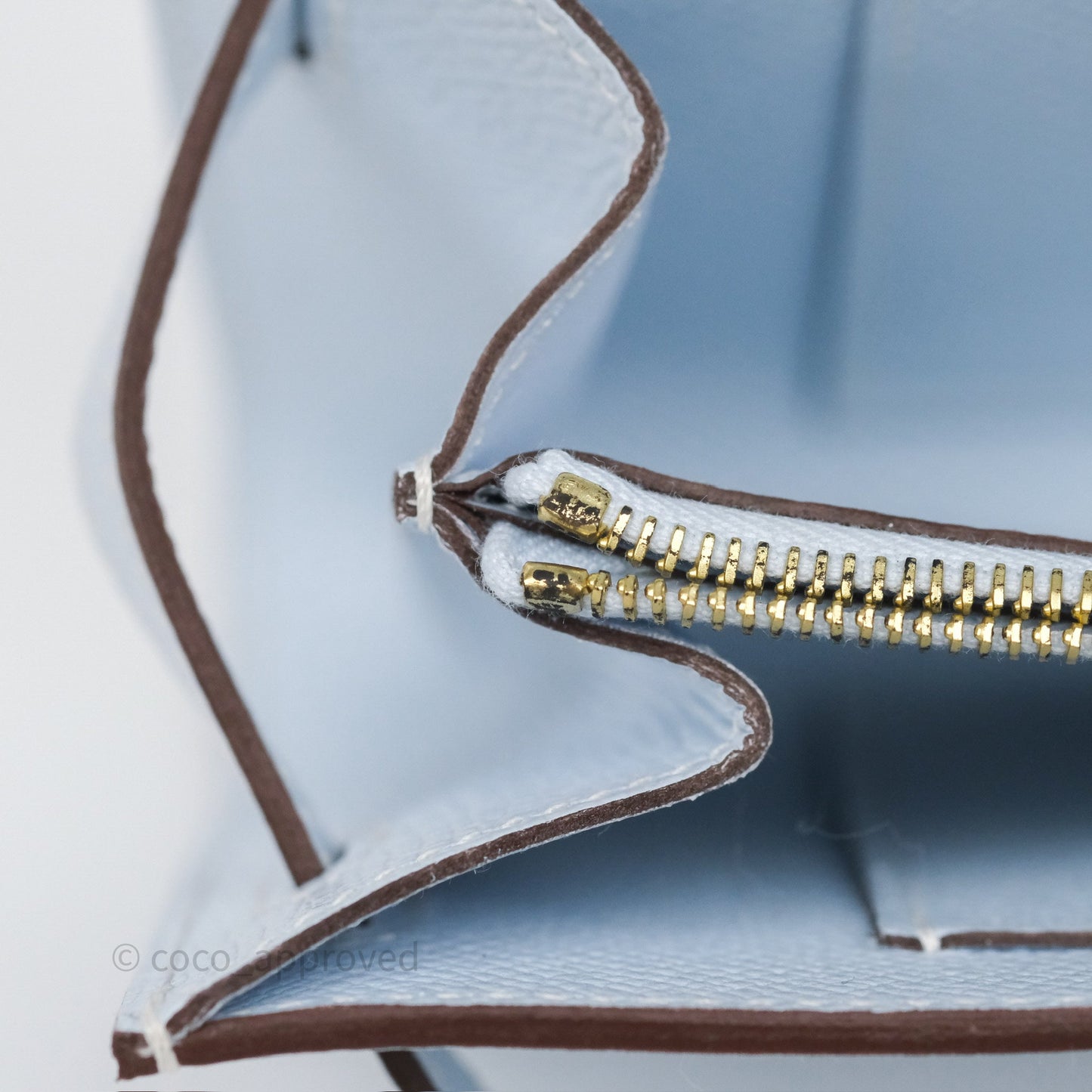 Hermès Kelly To Go Wallet Bleu Brume T0 Epsom Gold Hardware