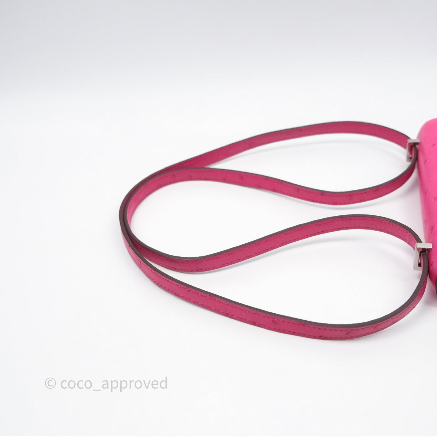 Hermès Constance Mini 18cm Rose Tyrien E5 Ostrich Palladium Hardware