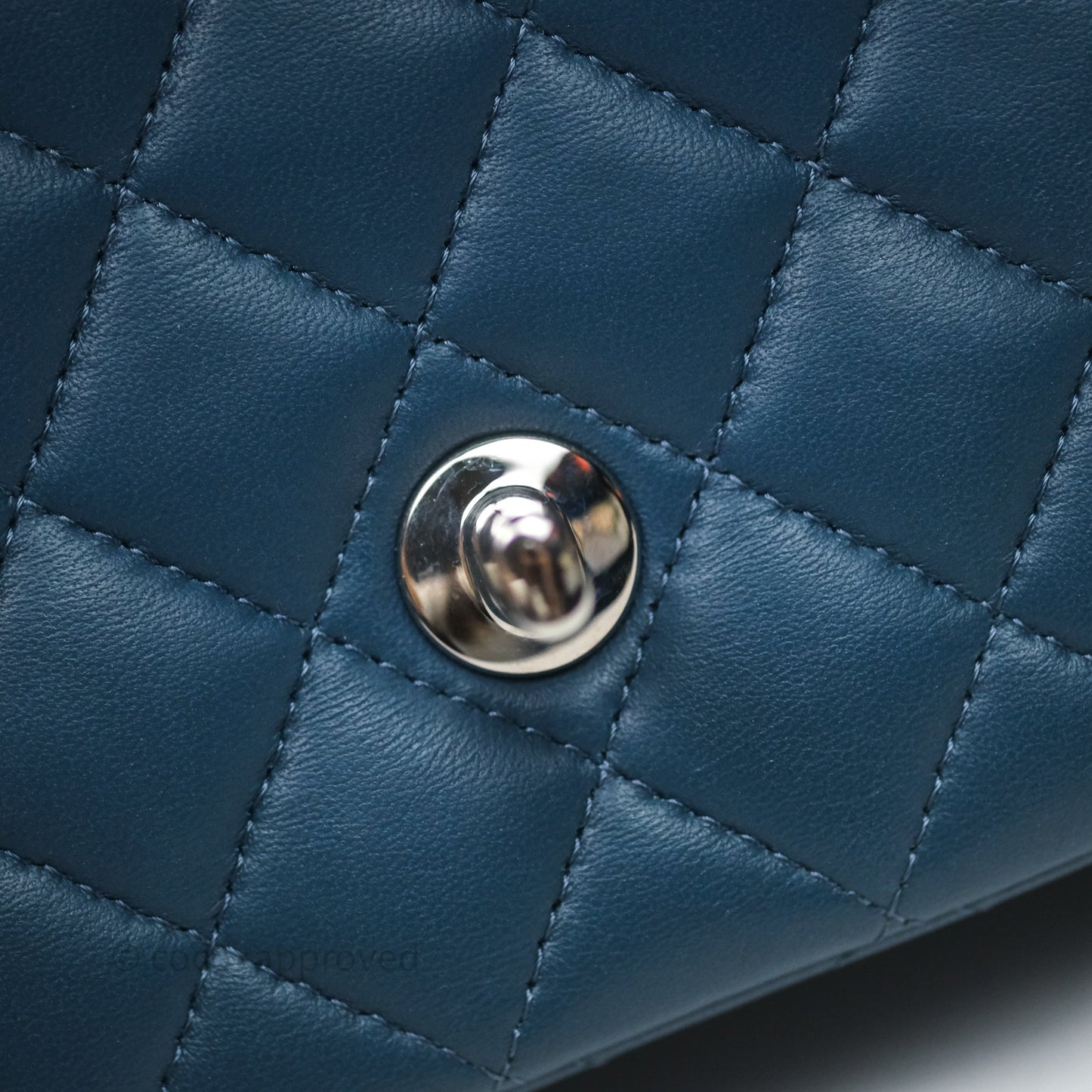 Chanel Mini Rectangular Quilted Navy Lambskin Silver Hardware