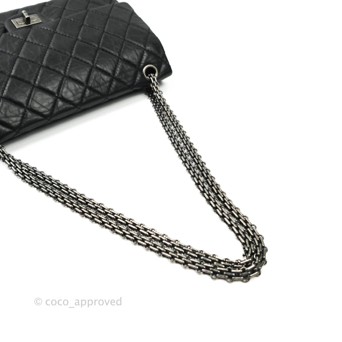 Chanel Reissue Quilted Aged Calfskin Black Ruthenium Hardware 226