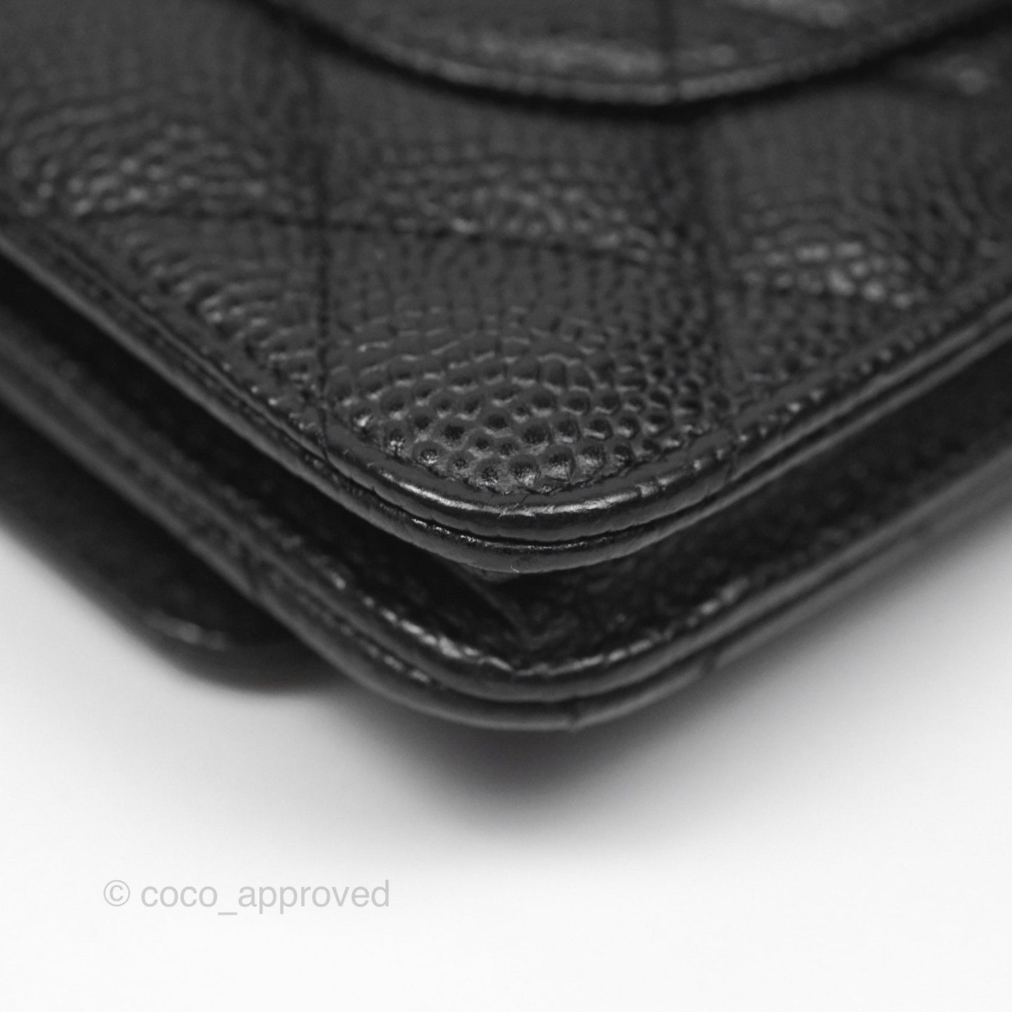 Chanel Classic Wallet On Chain WOC Quilted Black Caviar Gold Hardware