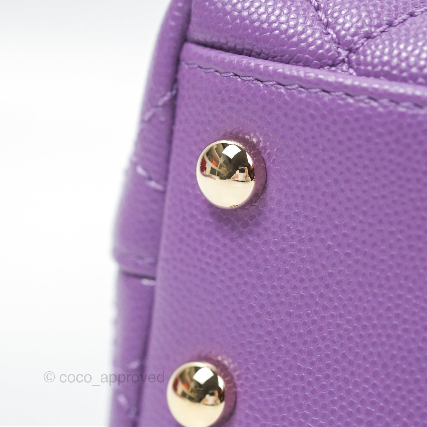 Chanel Mini Coco Handle Purple Caviar Gold Hardware