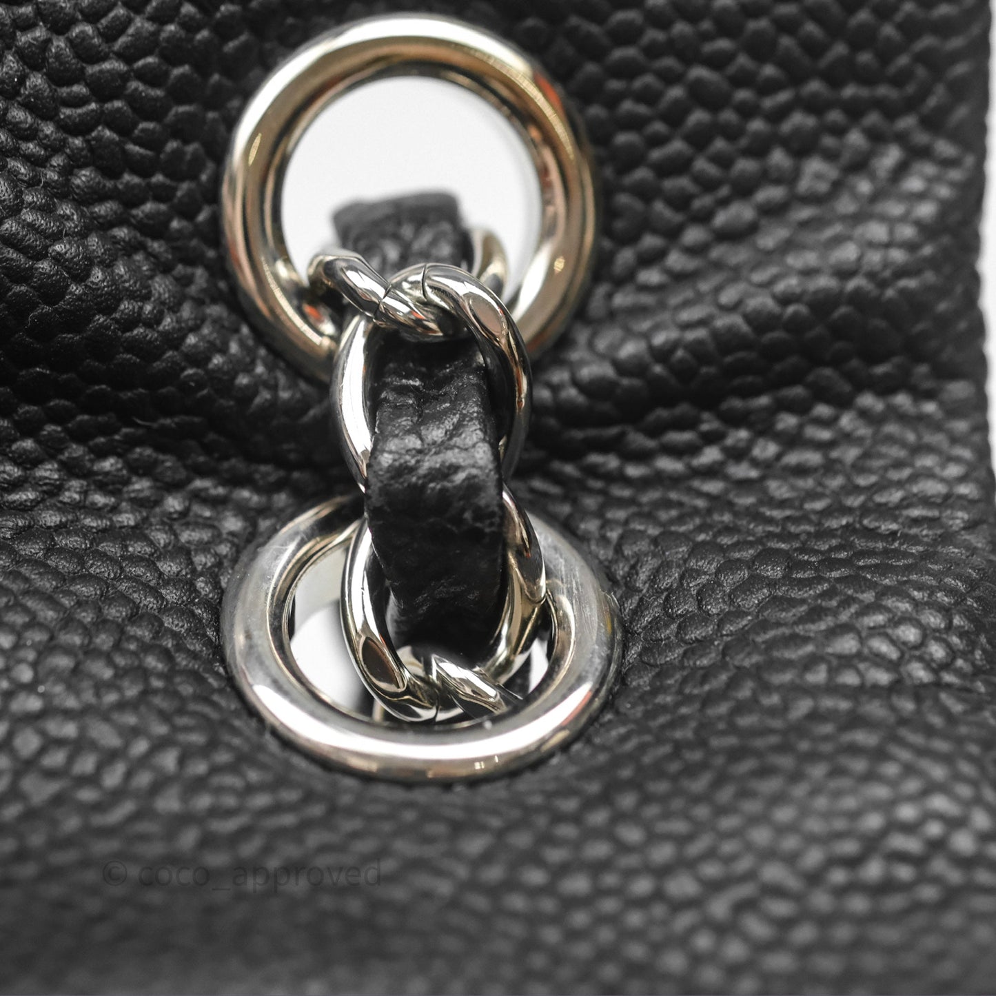 Chanel Quilted Easy Flap Bag Black Caviar Silver Hardware