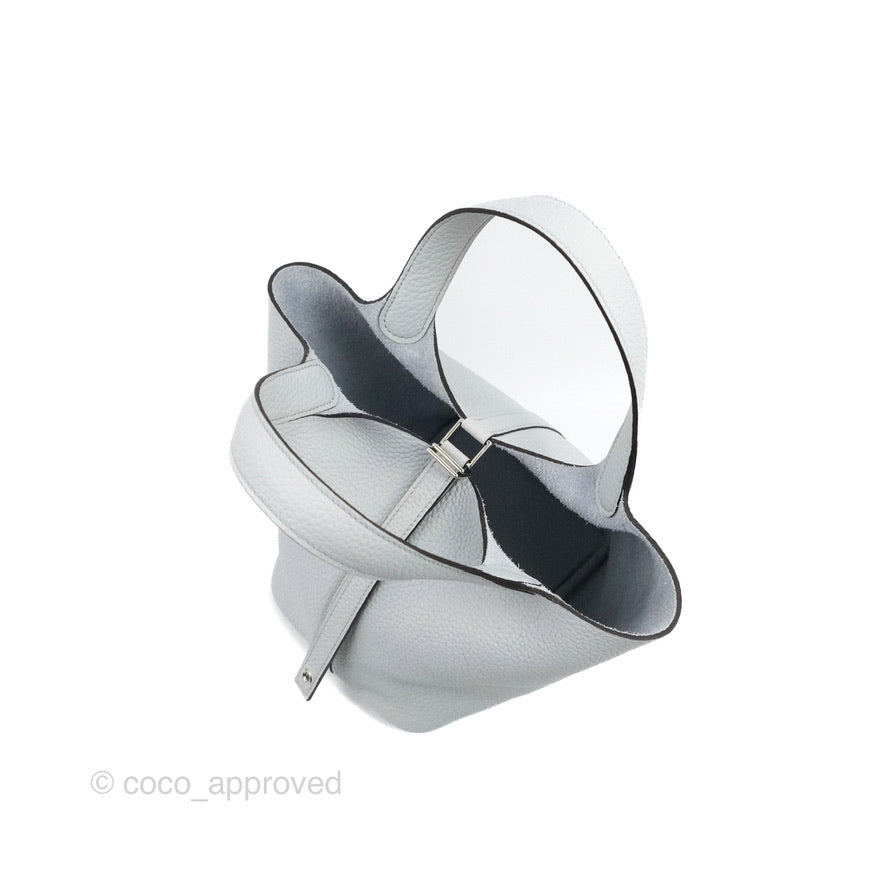 Hermès Picotin Lock 18 Bleu Pale Clemence Palladium Hardware