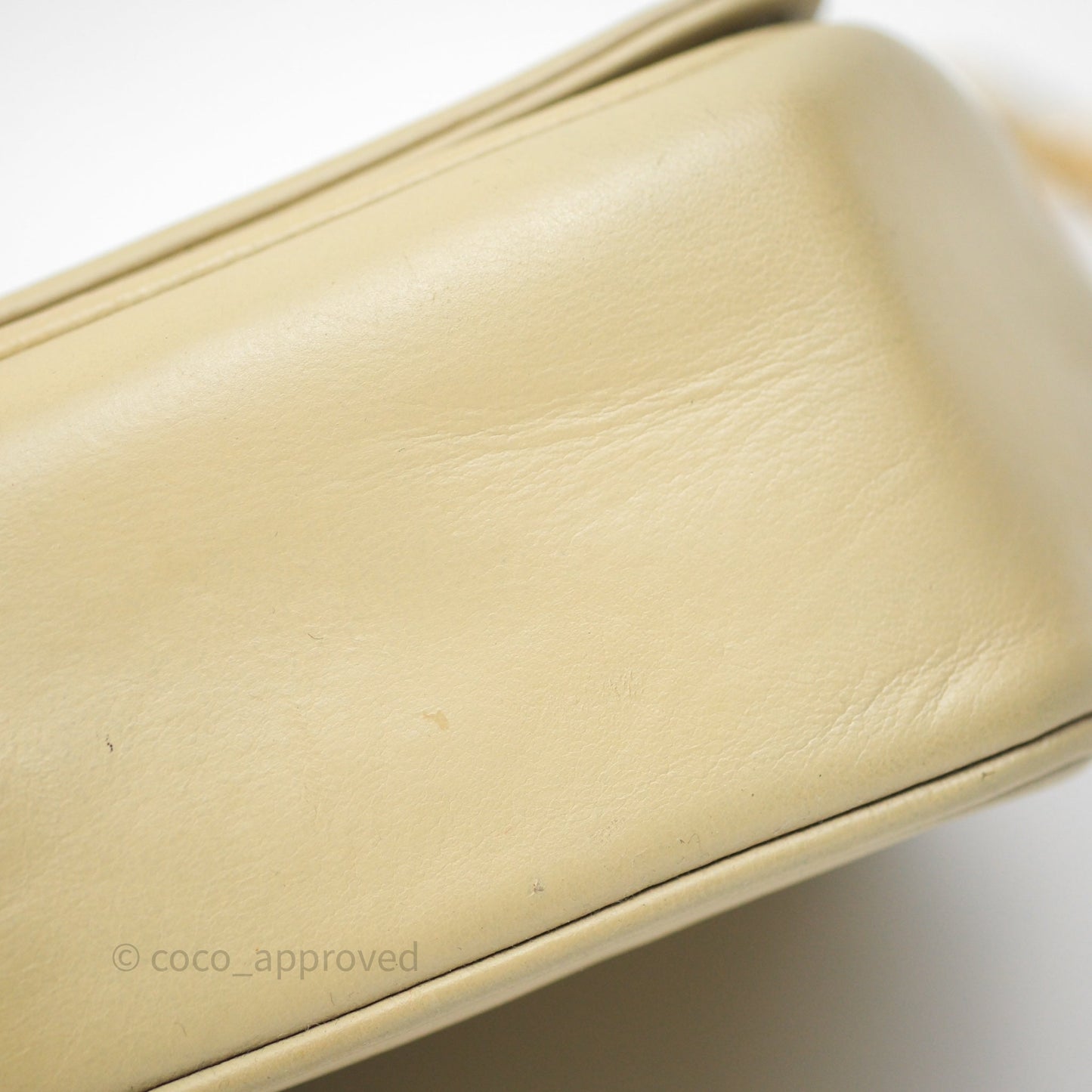 Chanel Vintage CC Flap Bag Beige Lambskin Gold Hardware