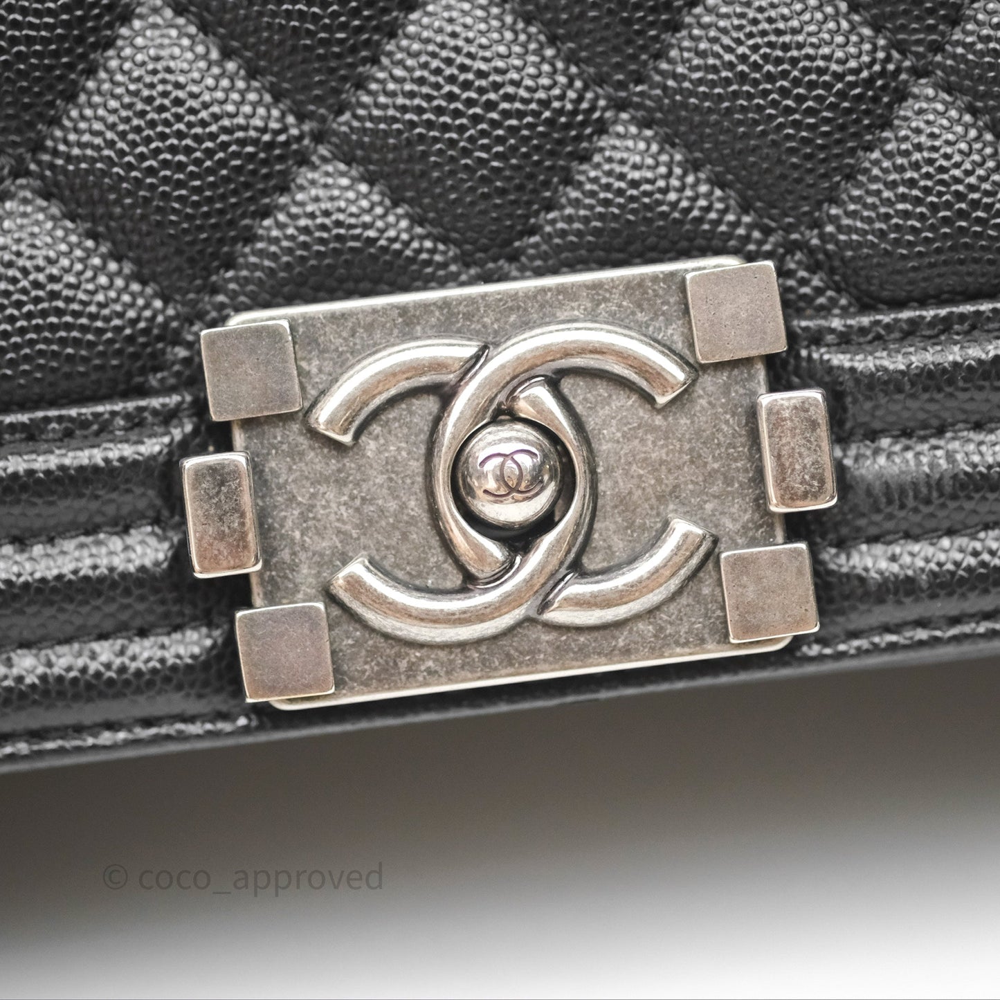 Chanel Quilted Medium Boy Black Caviar Ruthenium Hardware
