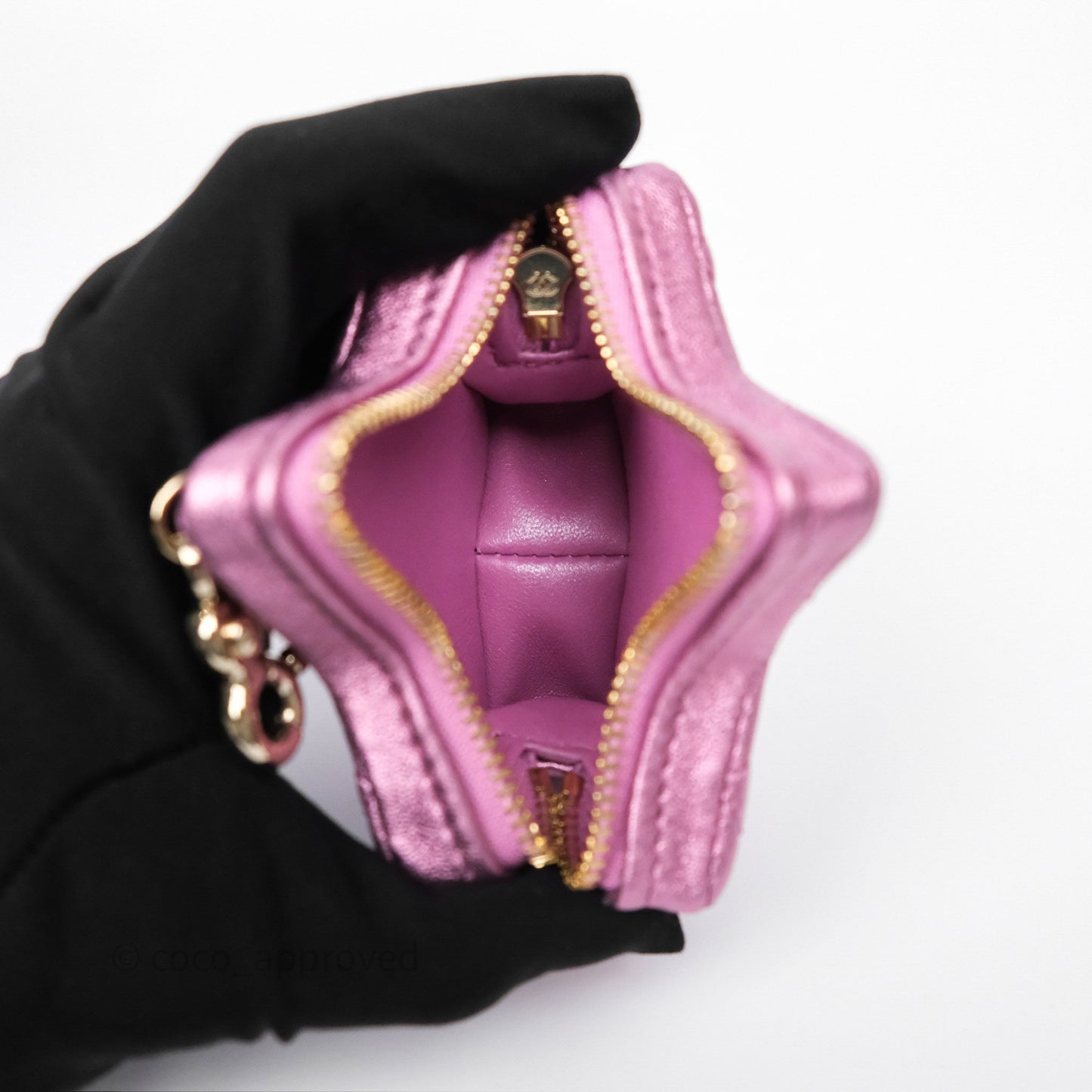 Chanel Hollywood Boulevard Flap with Star Coin Purse Lilac Pink Metallic Mirror Calfskin 24C