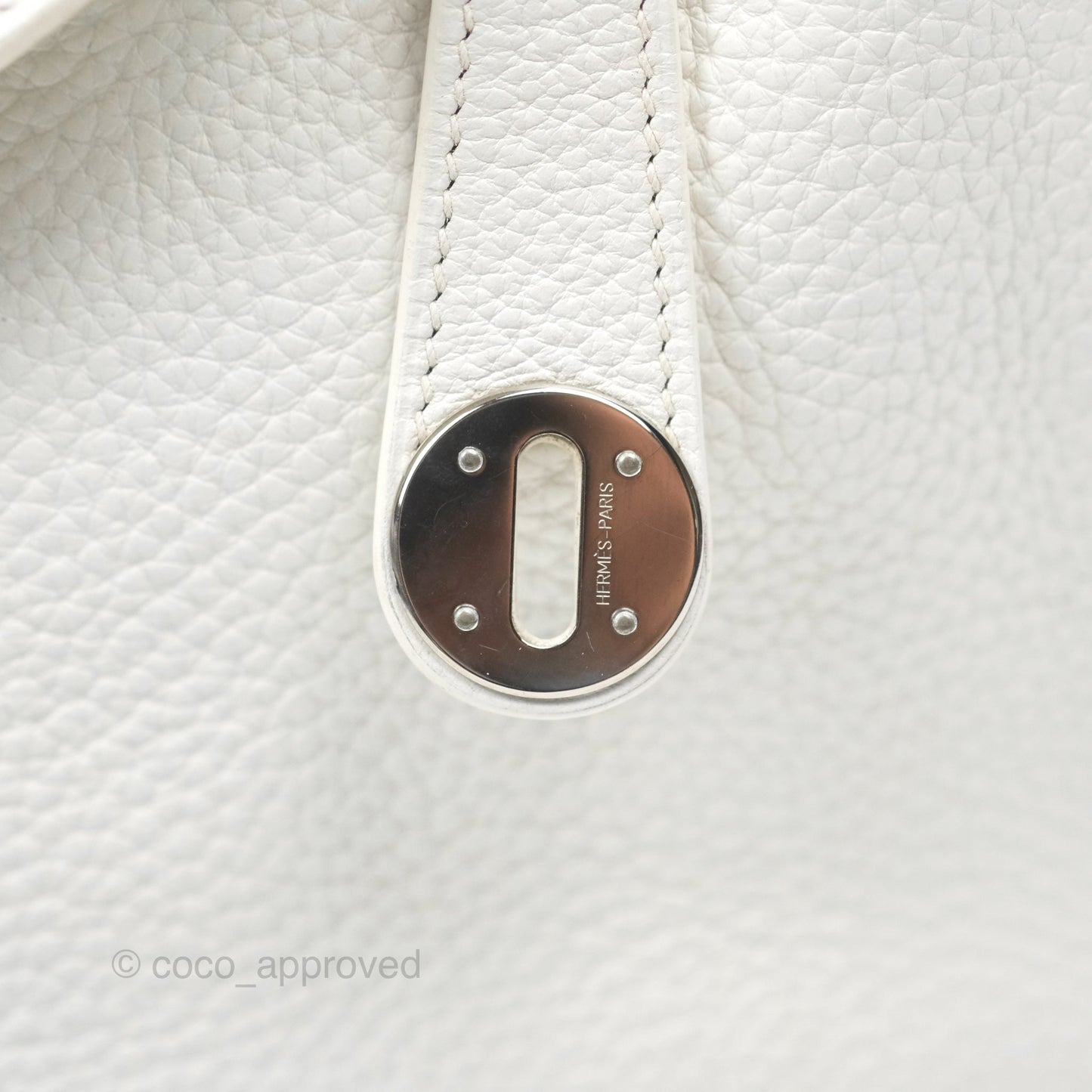 Hermès Lindy 30 White Clemence Palladium Hardware