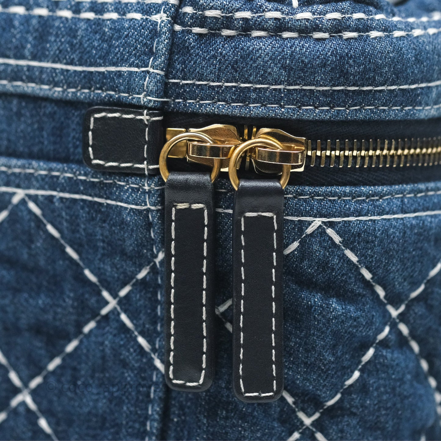 Chanel Quilted Trip Vanity Denim Aged Gold Hardware 20C