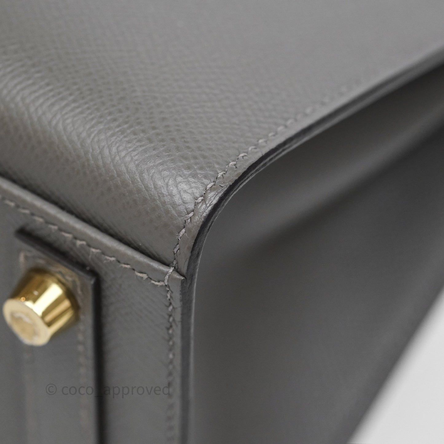 Hermès Birkin 25 Sellier Gris Meyer 0L Epsom Gold Hardware