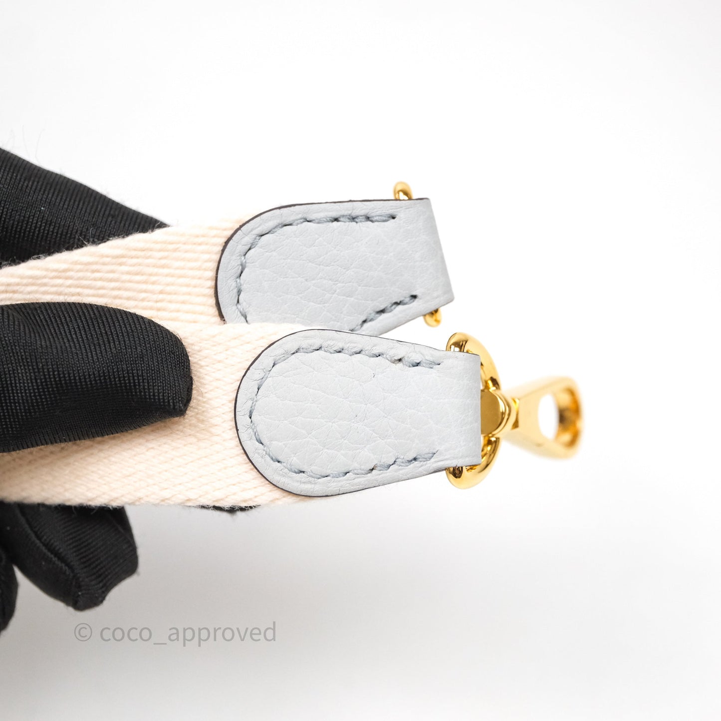 Hermès Mini Evelyne 16 Bleu Pale 08 Clemence Gold Hardware