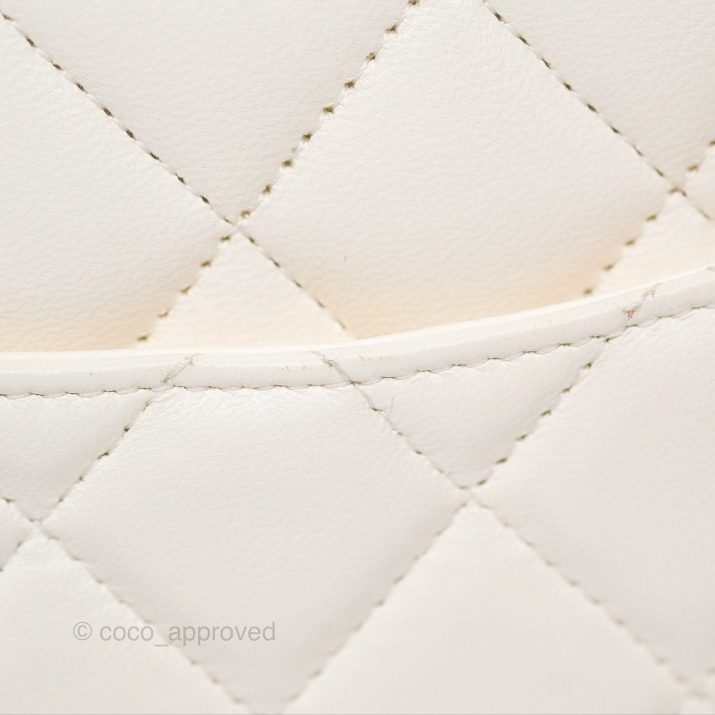 Chanel Quilted Wallet on Chain WOC Coco Heart Chain White Lambskin Aged Gold Hardware 22K