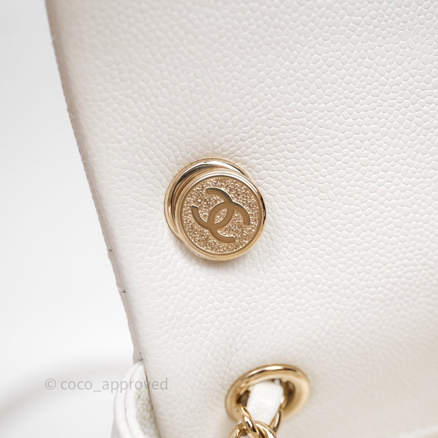 Chanel Small Duma Backpack Caviar White Gold Hardware