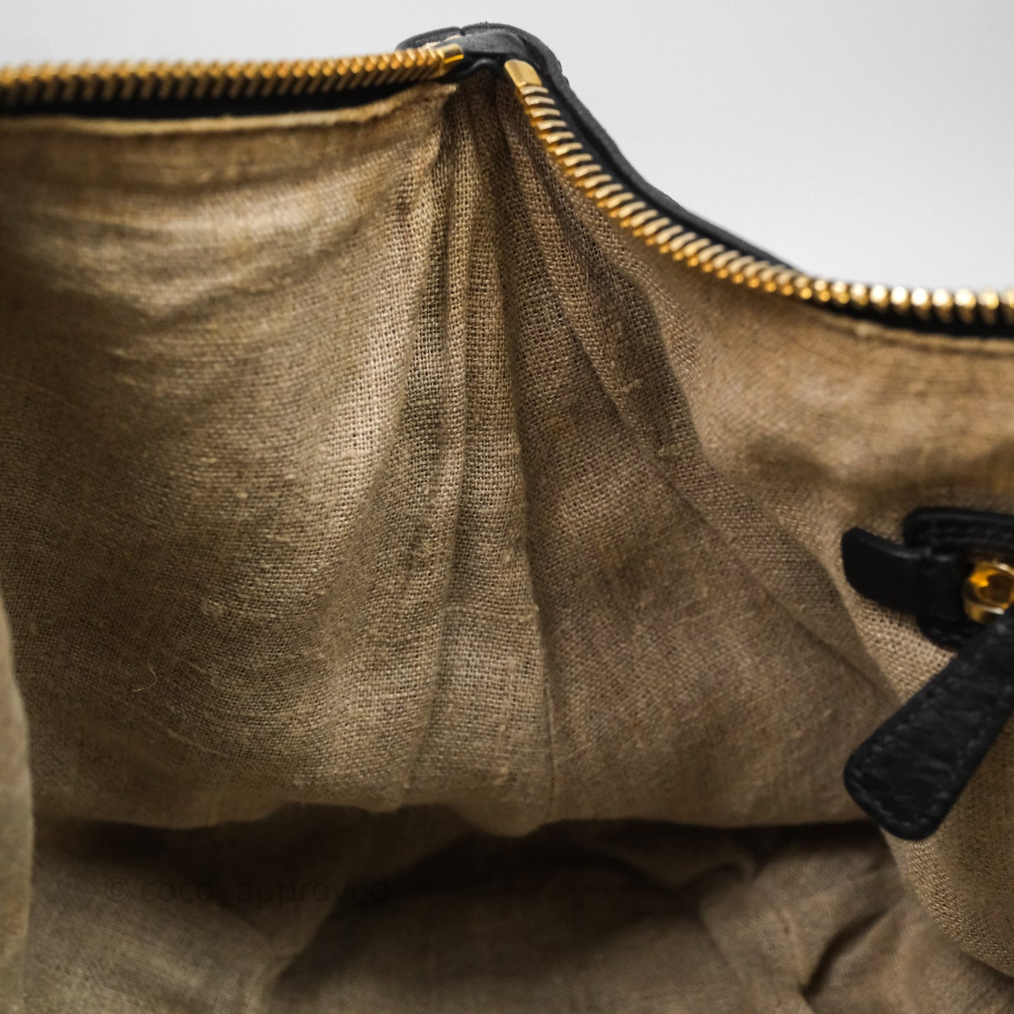 Miu Miu Vitello Tote Bag Black Gold Hardware