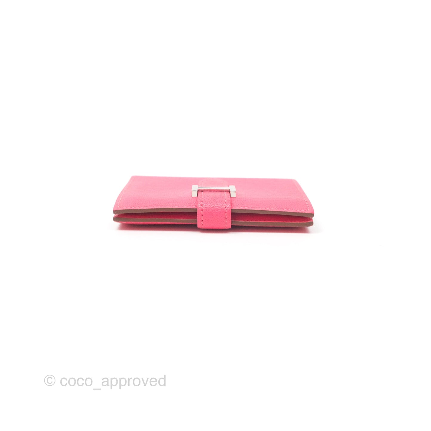 Hermès Bearn Mini Wallet Rose Lipstick U5 Chevre Mysore Palladium Hardware