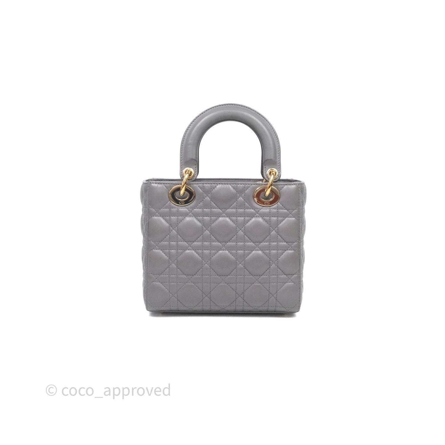 Christian Dior Small Lady Dior My ABCDior Bag Stone Gray Cannage Lambskin