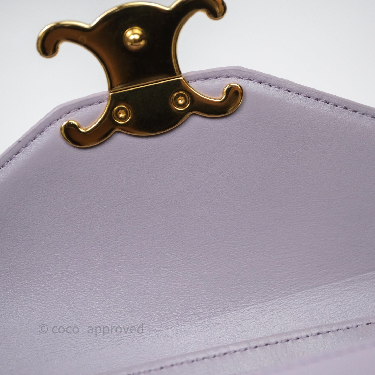 Celine Margo Wallet On Chain in Purple lavender Shiny Calfskin