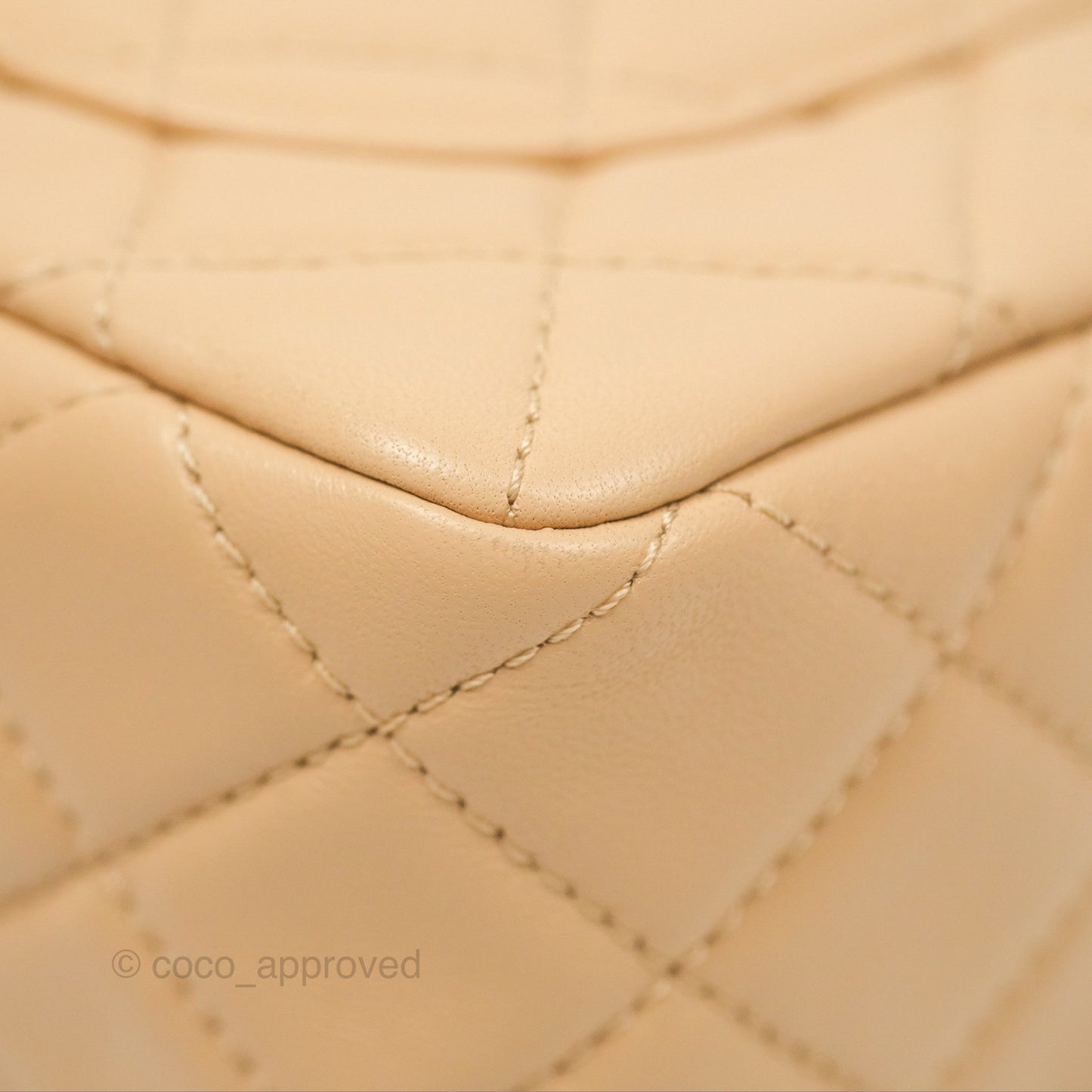 Chanel Pearl Crush Mini Rectangular Beige Lambskin Aged Gold Hardware