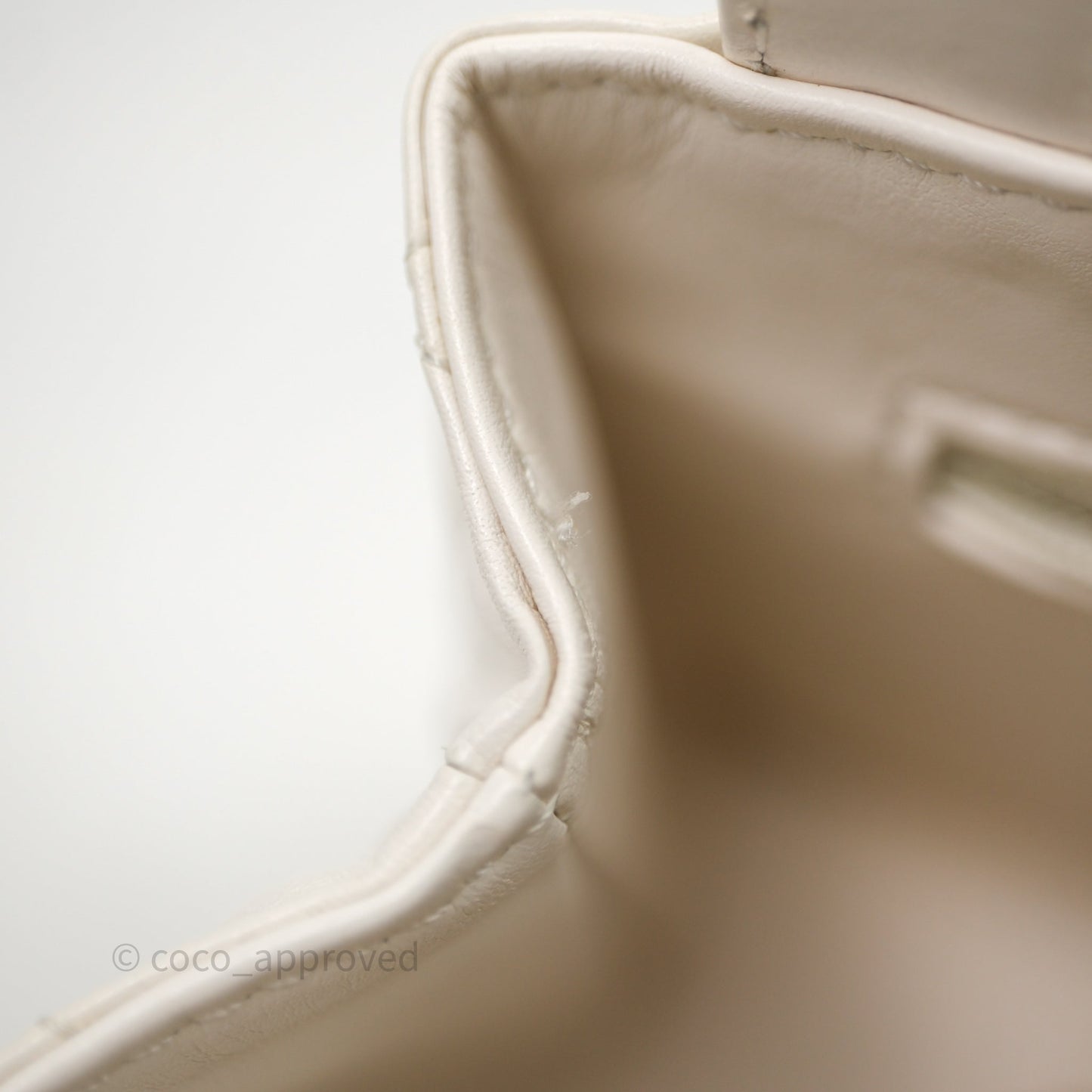 Chanel Kelly Bag Quilted White Lambskin Aged Gold Hardware