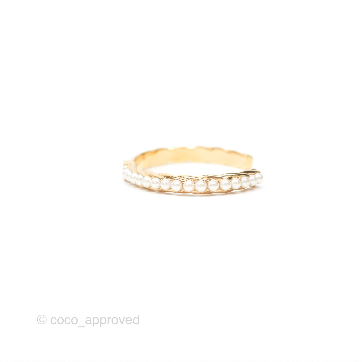 Chanel CC Pearls Bangle Bracelet Gold Tone 23A