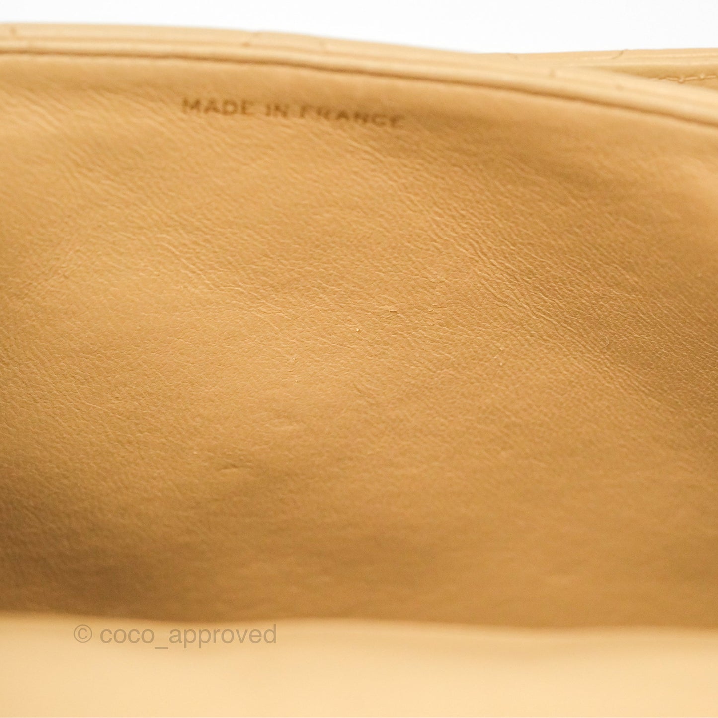 Chanel Vintage Round Flap Bag Quilted Beige Lambskin Gold Hardware