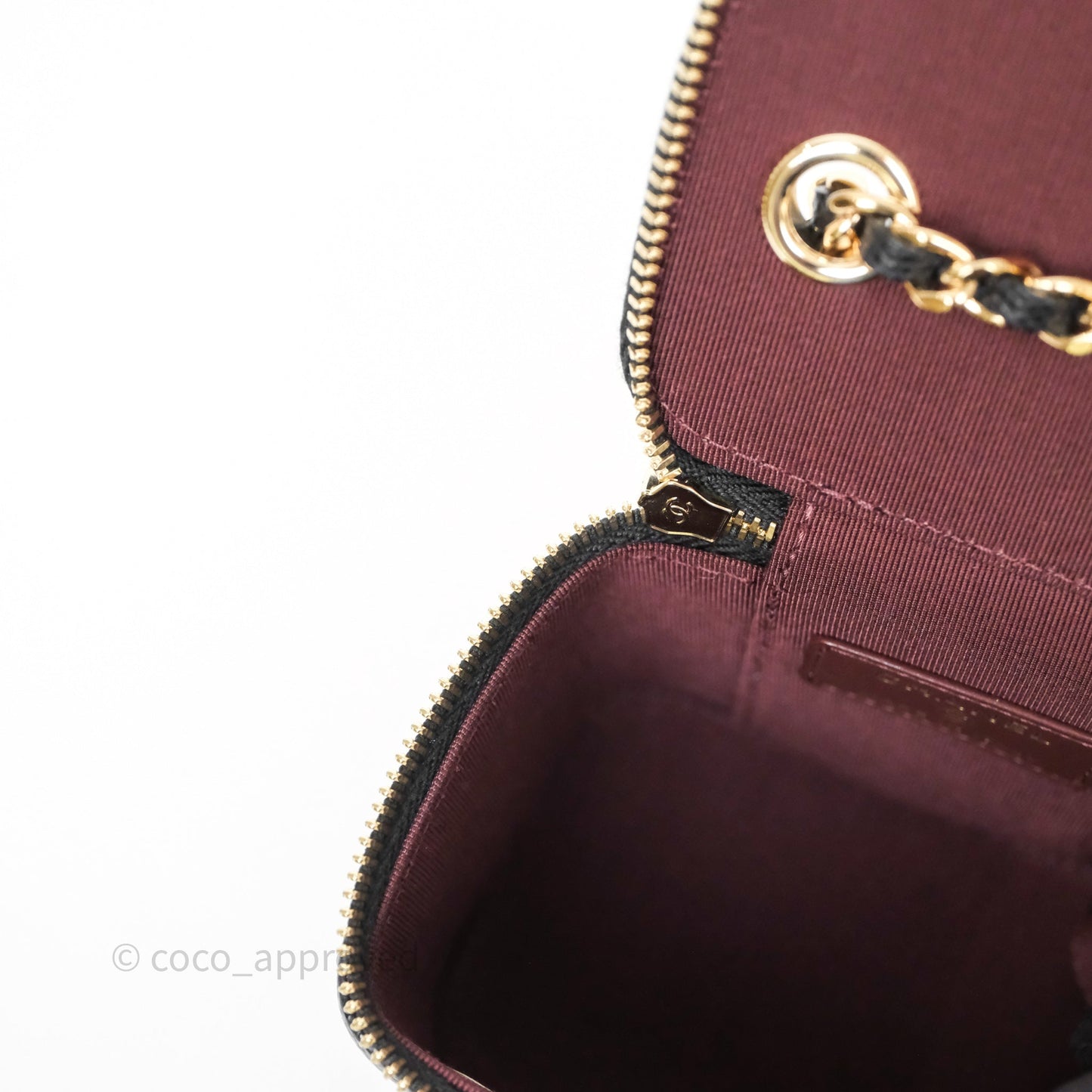 Chanel Mini Vanity With Chain Black Caviar Gold Hardware