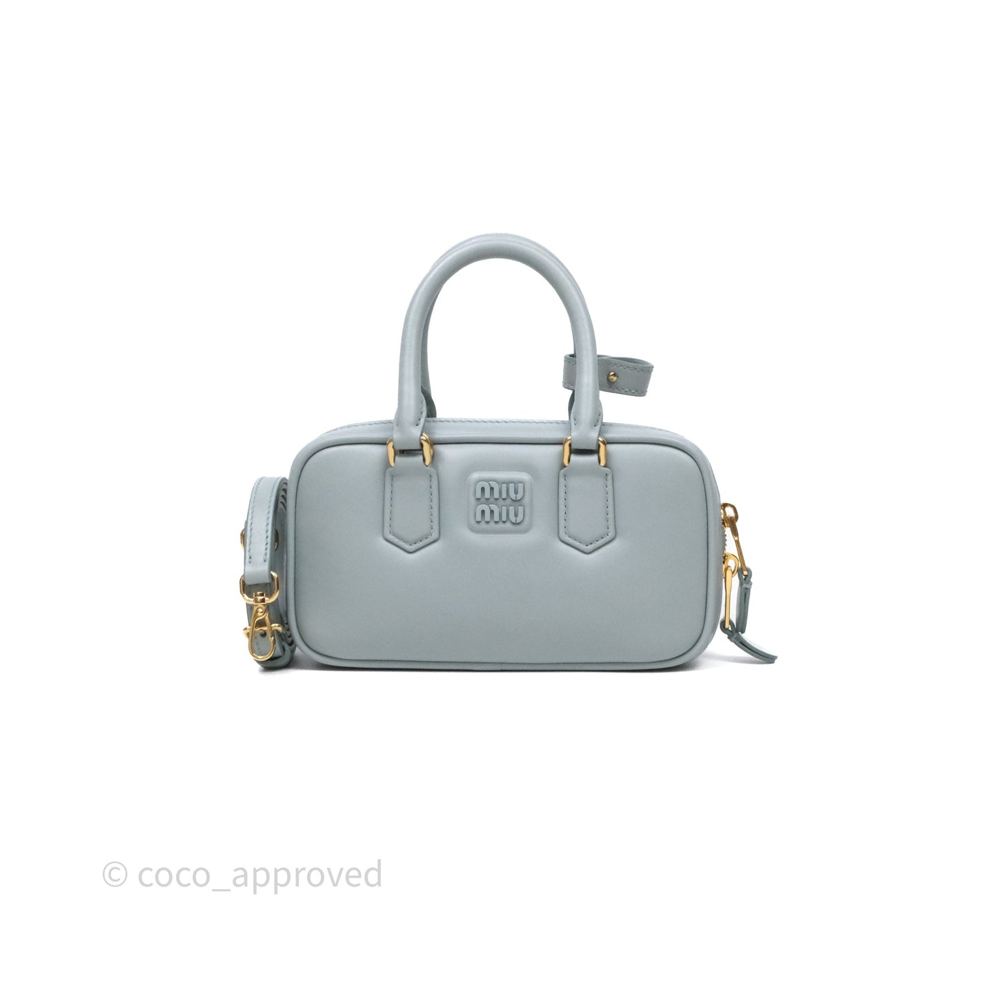 Miu Miu Arcadie Mini Bag Lago Blue Gold Hardware