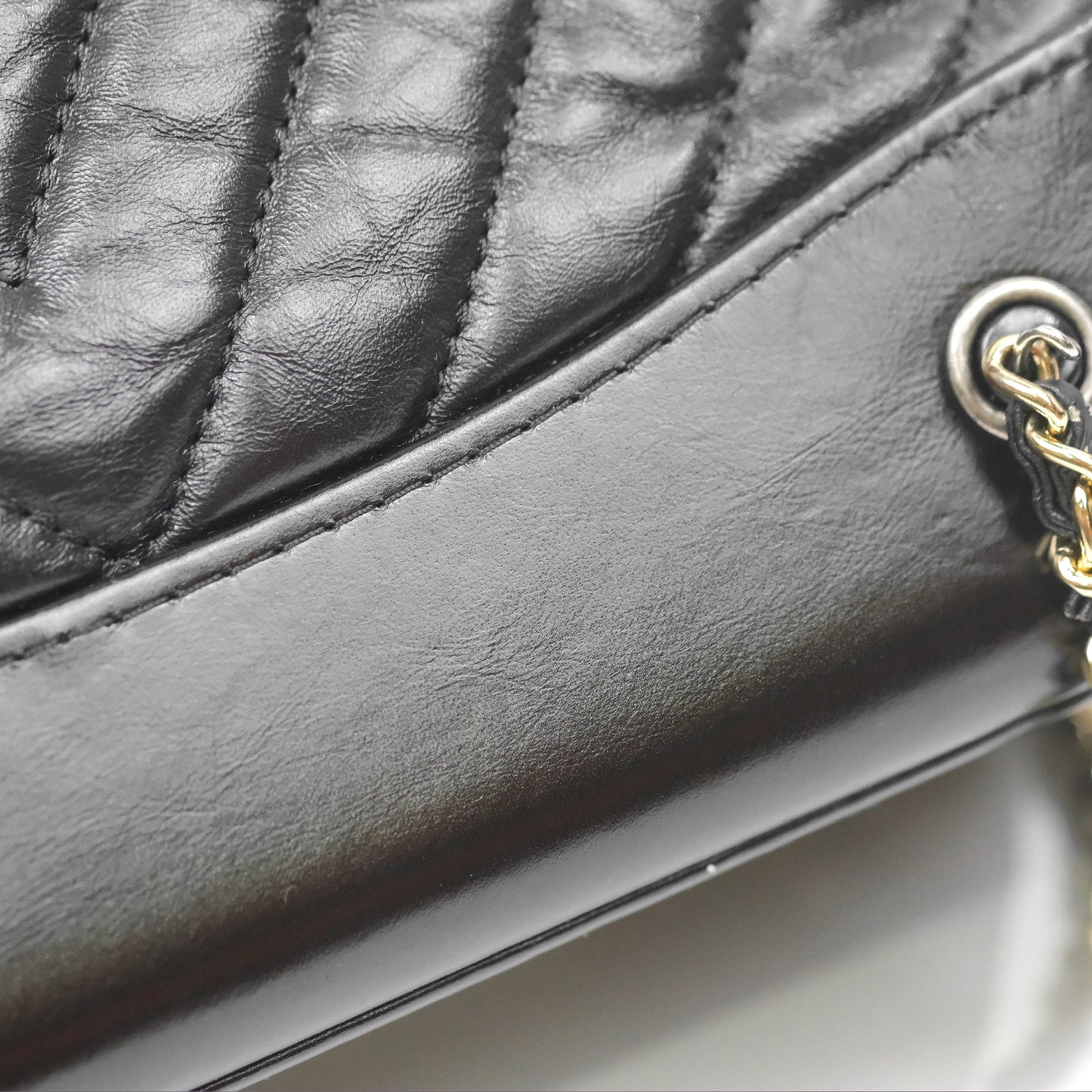 Chanel Medium Chevron Gabrielle Backpack Black Aged Calfskin