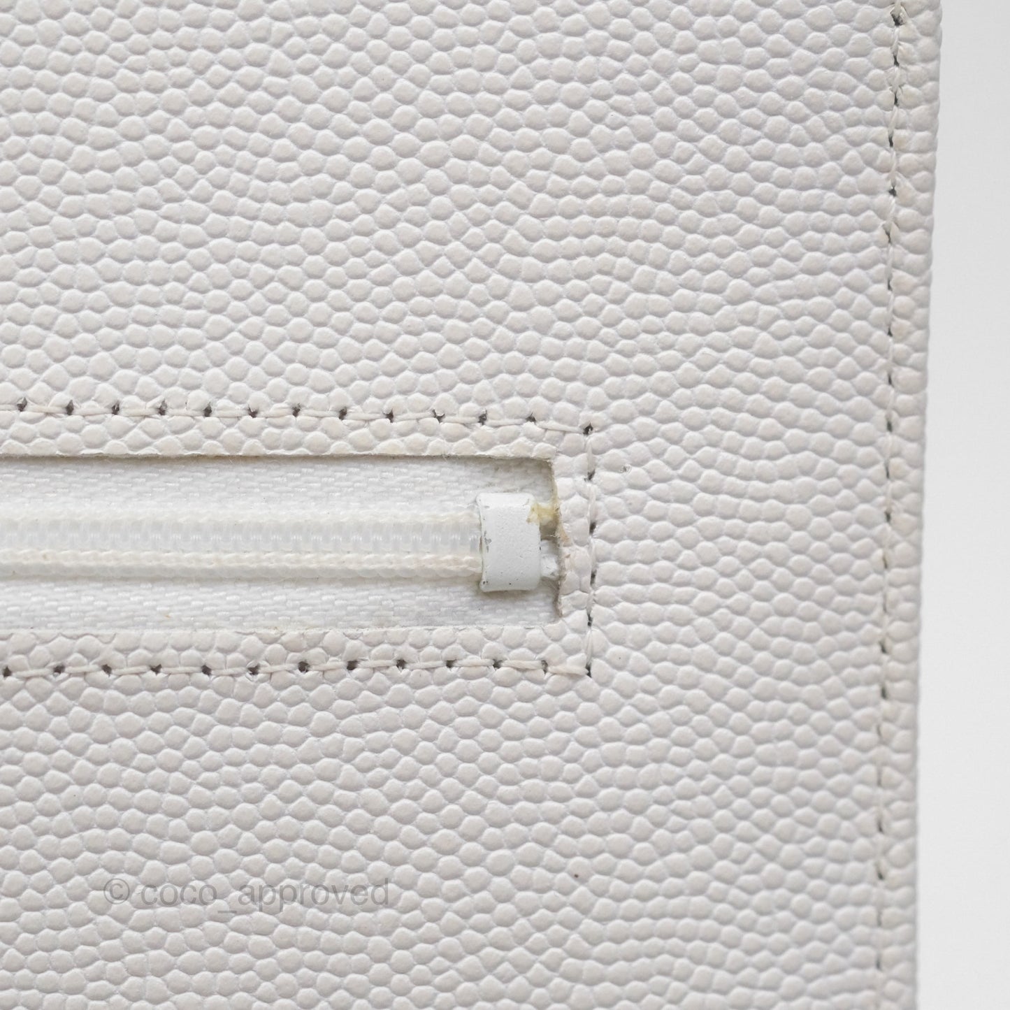Chanel Quilted Classic Wallet on Chain WOC White Caviar Gold Hardware