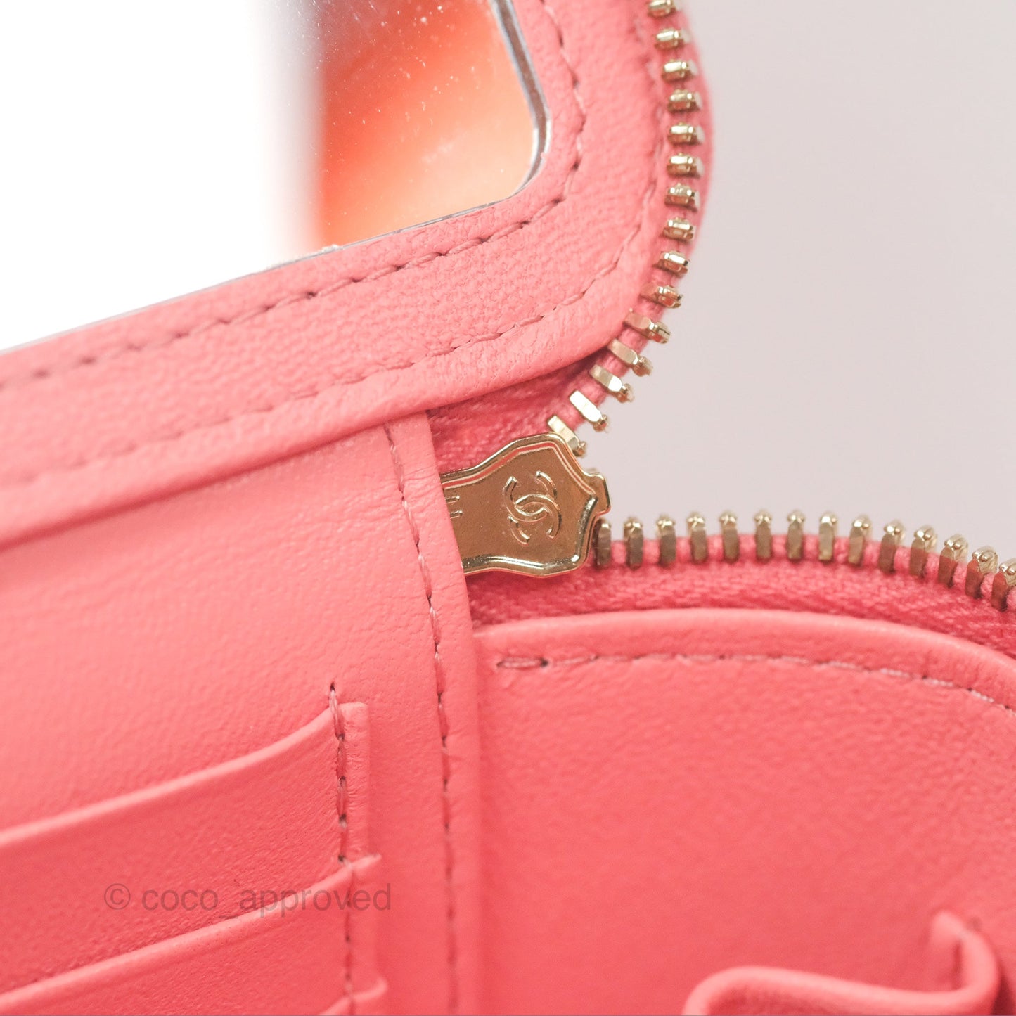 Chanel Vanity Rectangular Top Handle Pink Lambskin Gold Hardware