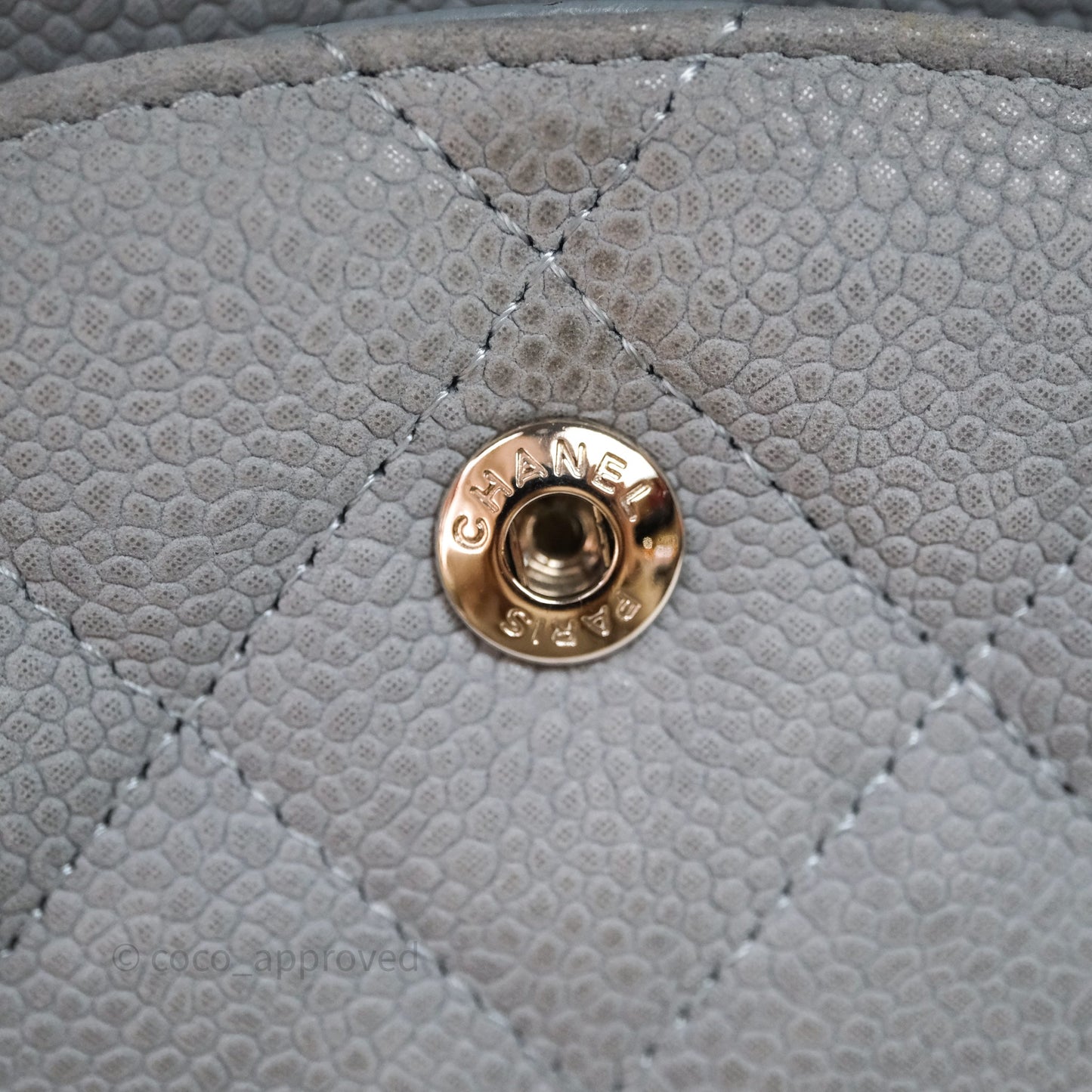 Chanel Jumbo Double Flap Grey Caviar Gold Hardware⁣⁣