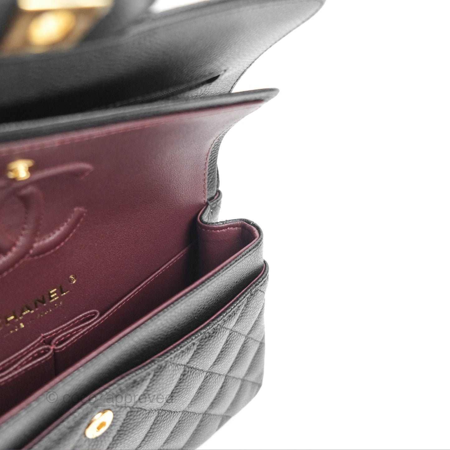 Chanel Small Classic Flap Quilted Black Caviar Gold Hardware