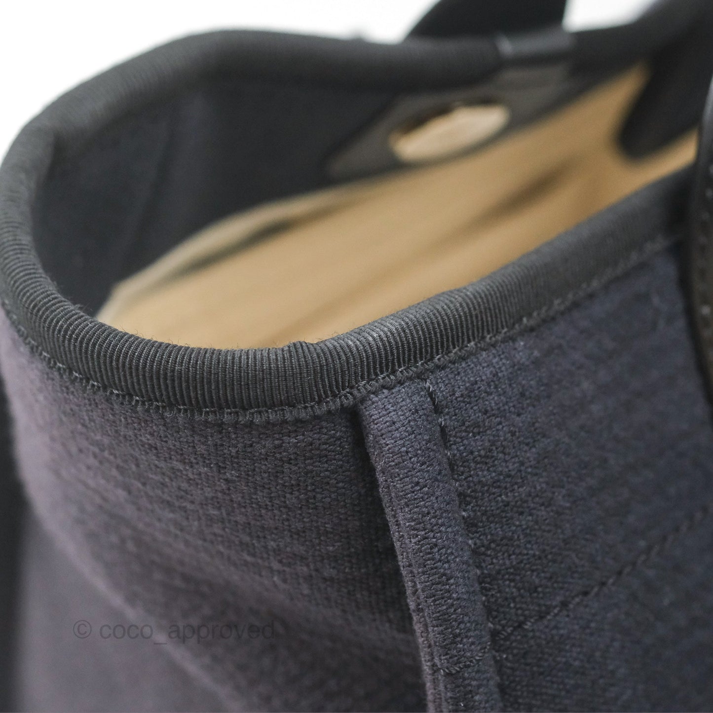 Chanel New Small Deauville Tote Dark Navy Cotton Raffia Logo
