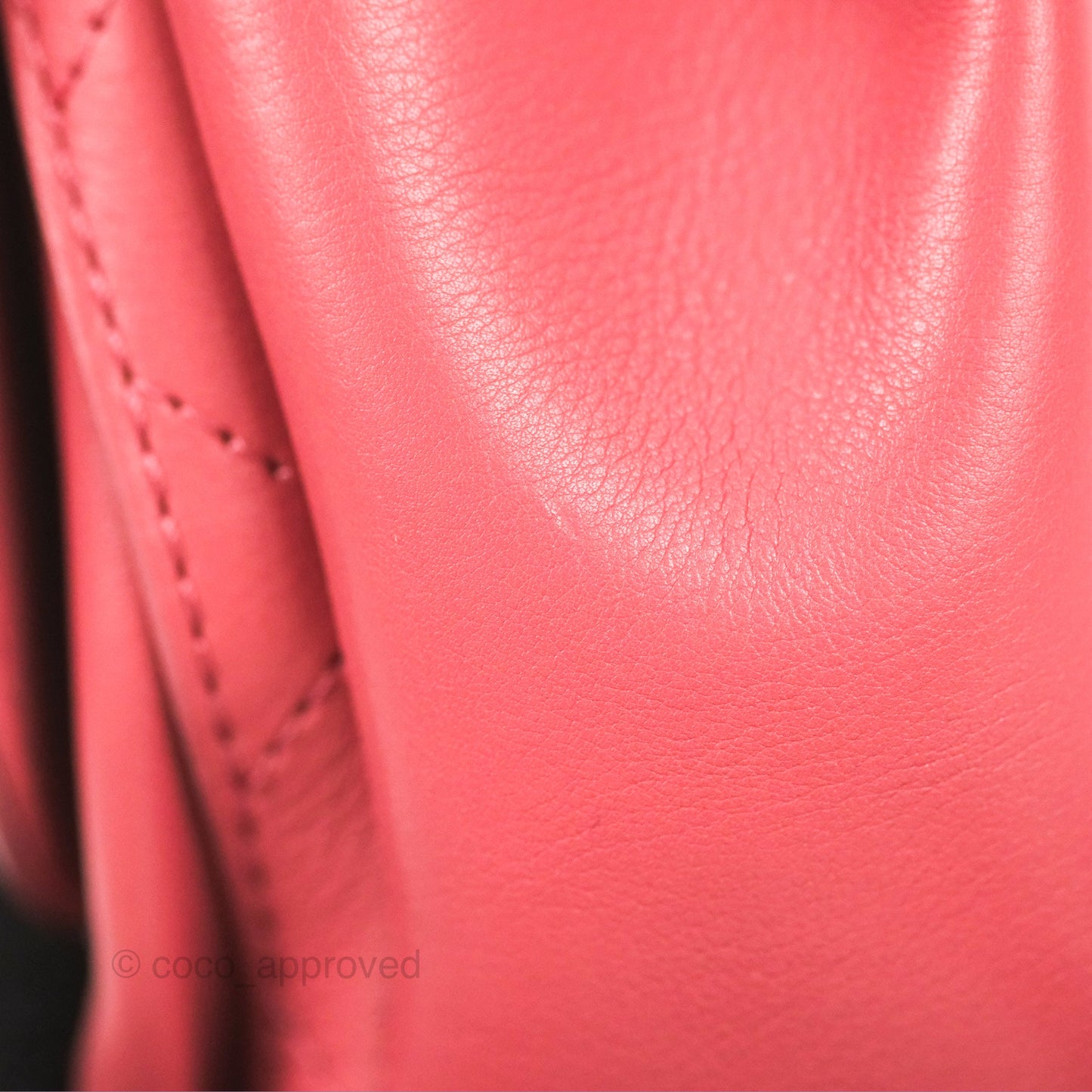 Chanel Small Flat Quilt Round Flap Bag Pink Calfskin Gold Hardware