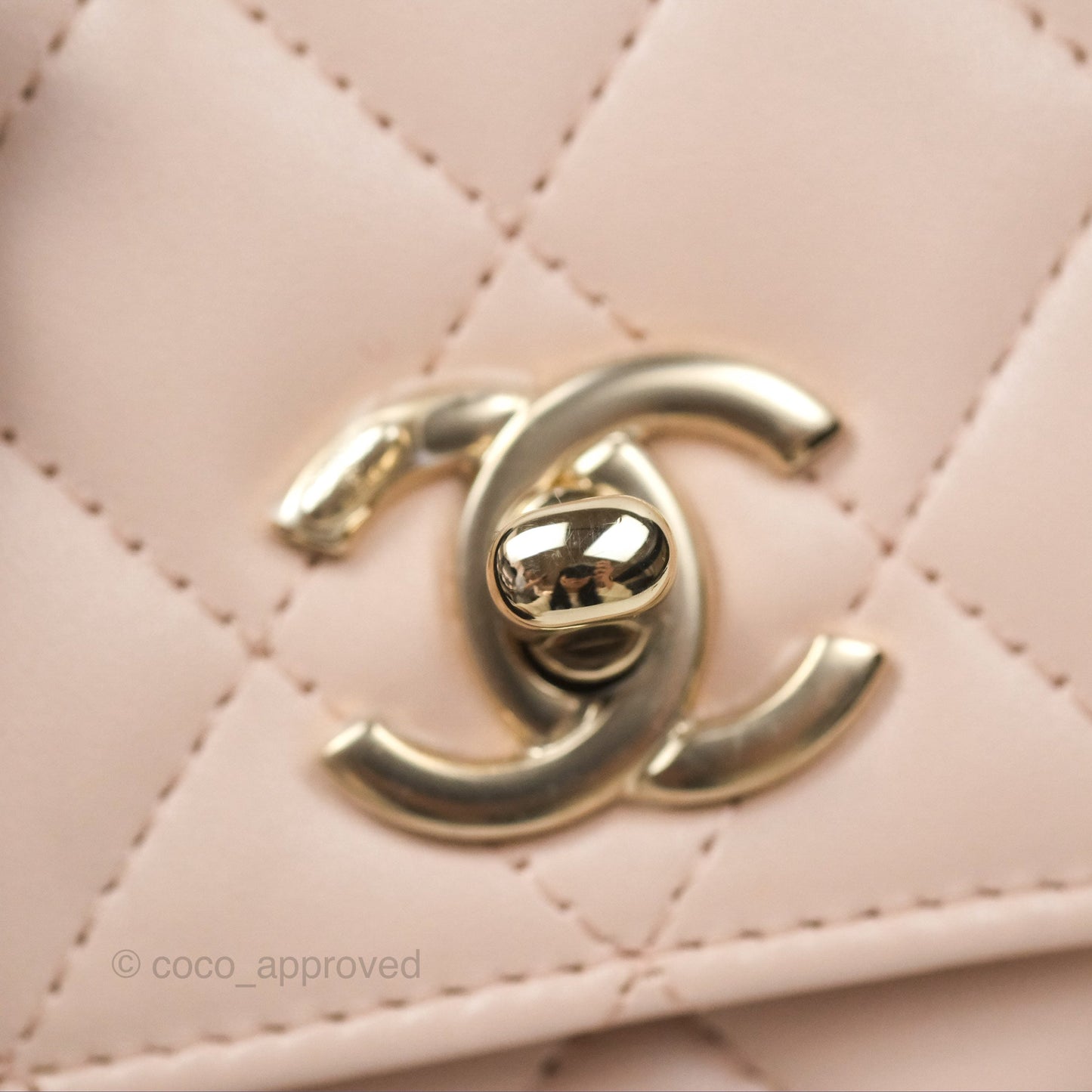 Chanel Mini Quilted Trendy CC Clutch With Chain Light Pink Lambskin Gold Hardware