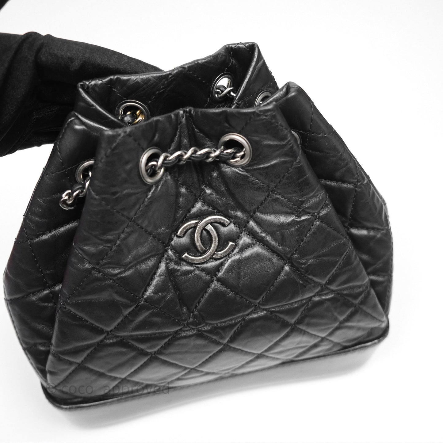 Chanel Small Gabrielle Backpack Black Aged Calfskin