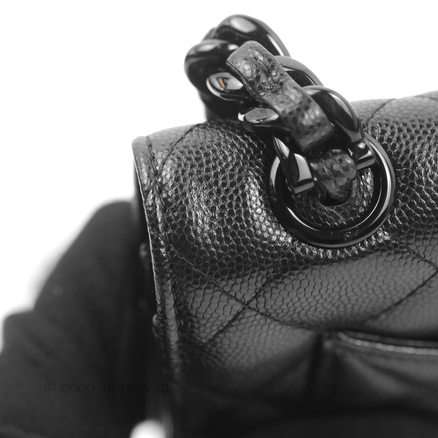 Chanel Quilted So Black Wallet on Chain WOC Caviar Incognito Hardware