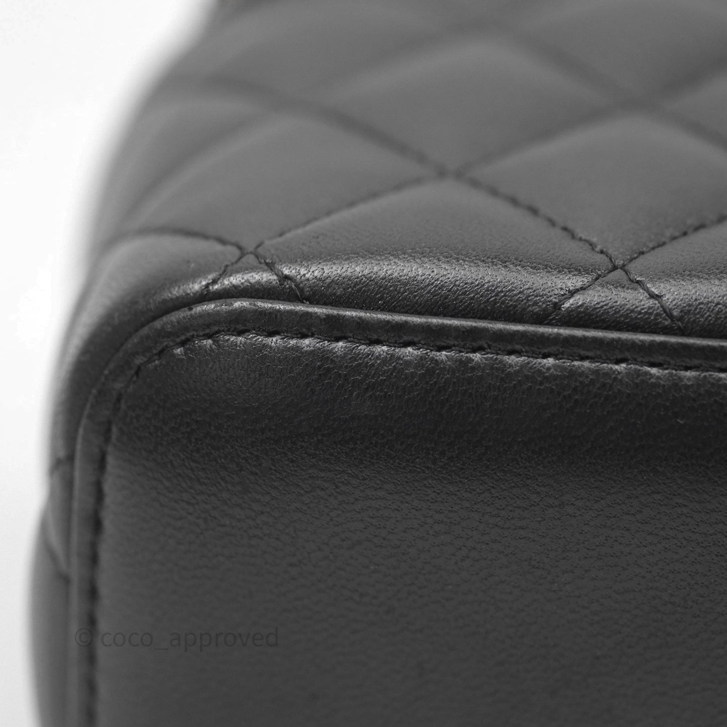 Chanel Vanity Rectangular Top Handle Black Lambskin Gold Hardware