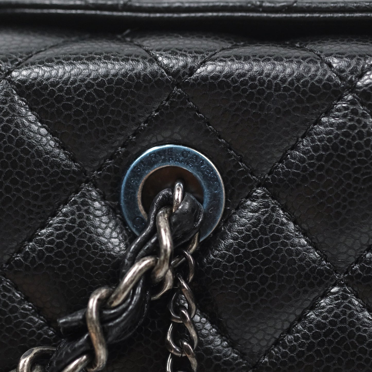 Chanel Quilted Small City Shopping Bag Black Caviar Ruthenium Hardware