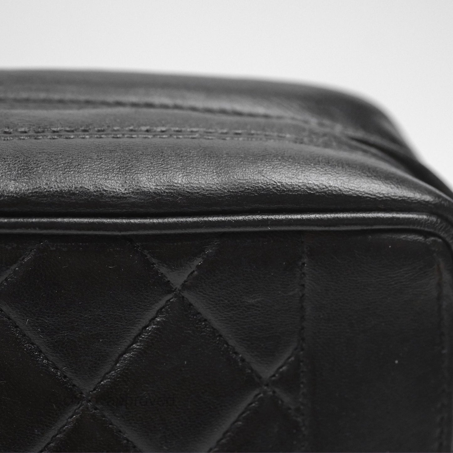 Chanel Vintage Diana Fringe Camera Bag Black Lambskin 24K Gold Hardware