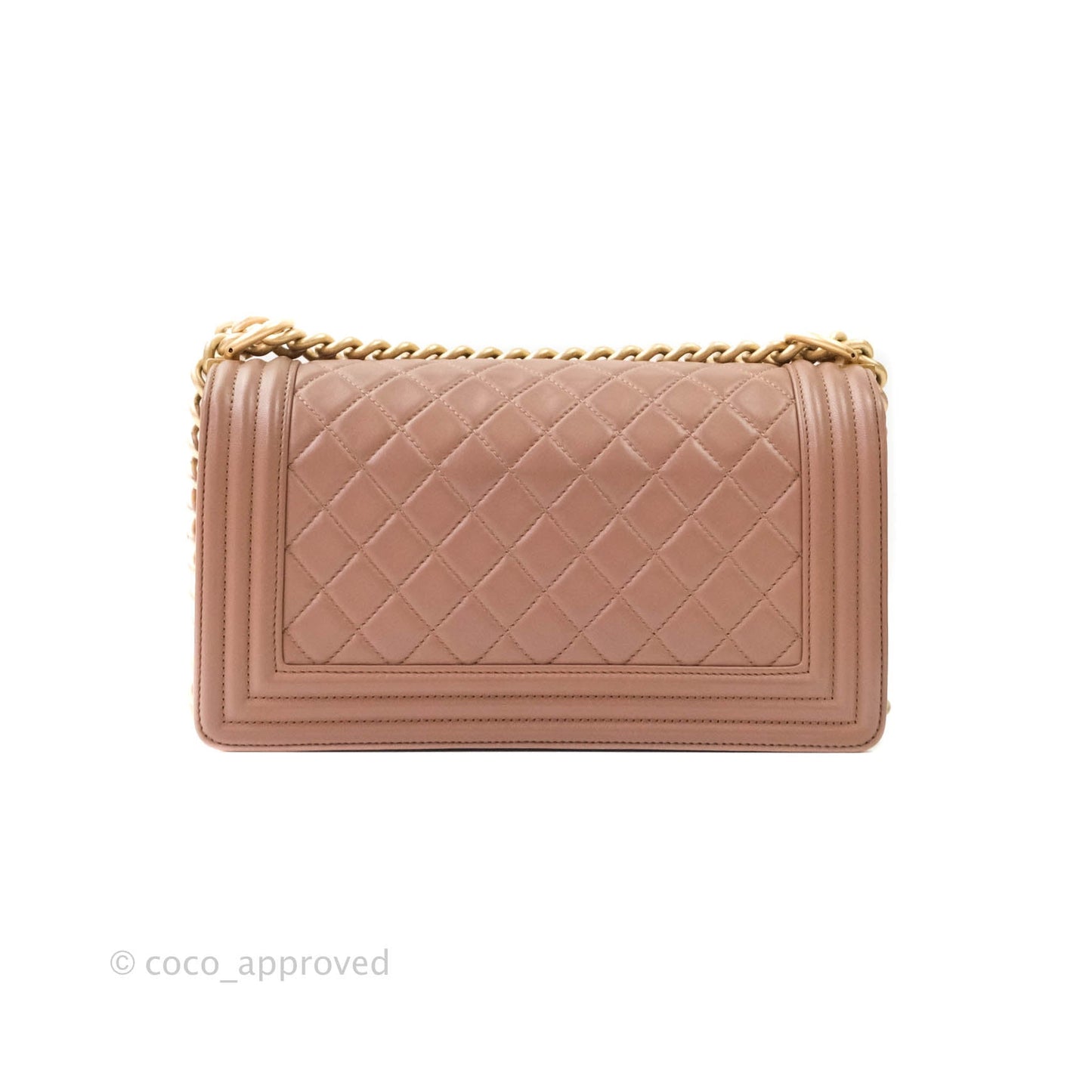 Chanel Quilted Medium Lambskin Boy Flap Pink Aged Gold Hardware