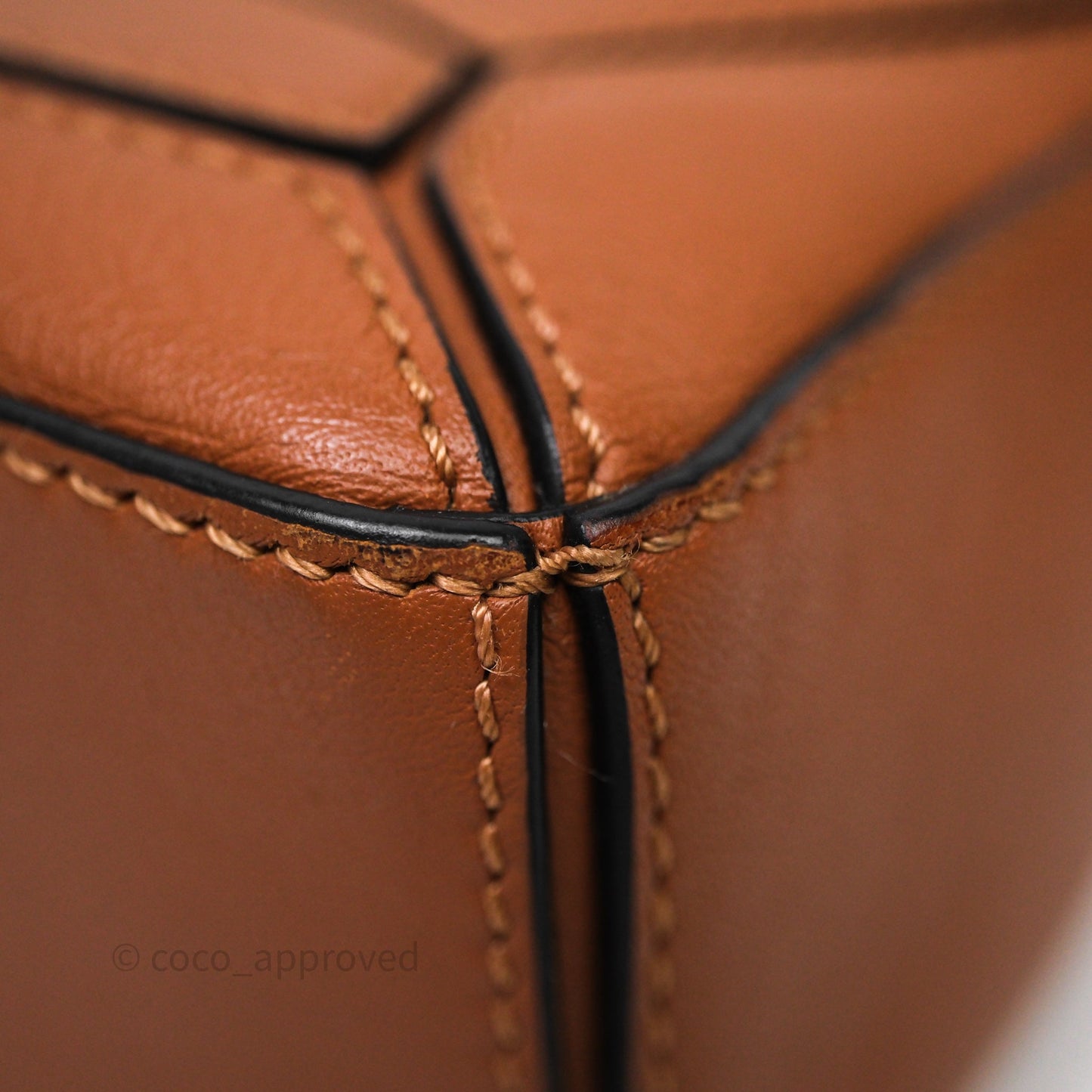 Loewe Mini Puzzle Bag Tan Calfskin Palladium Hardware