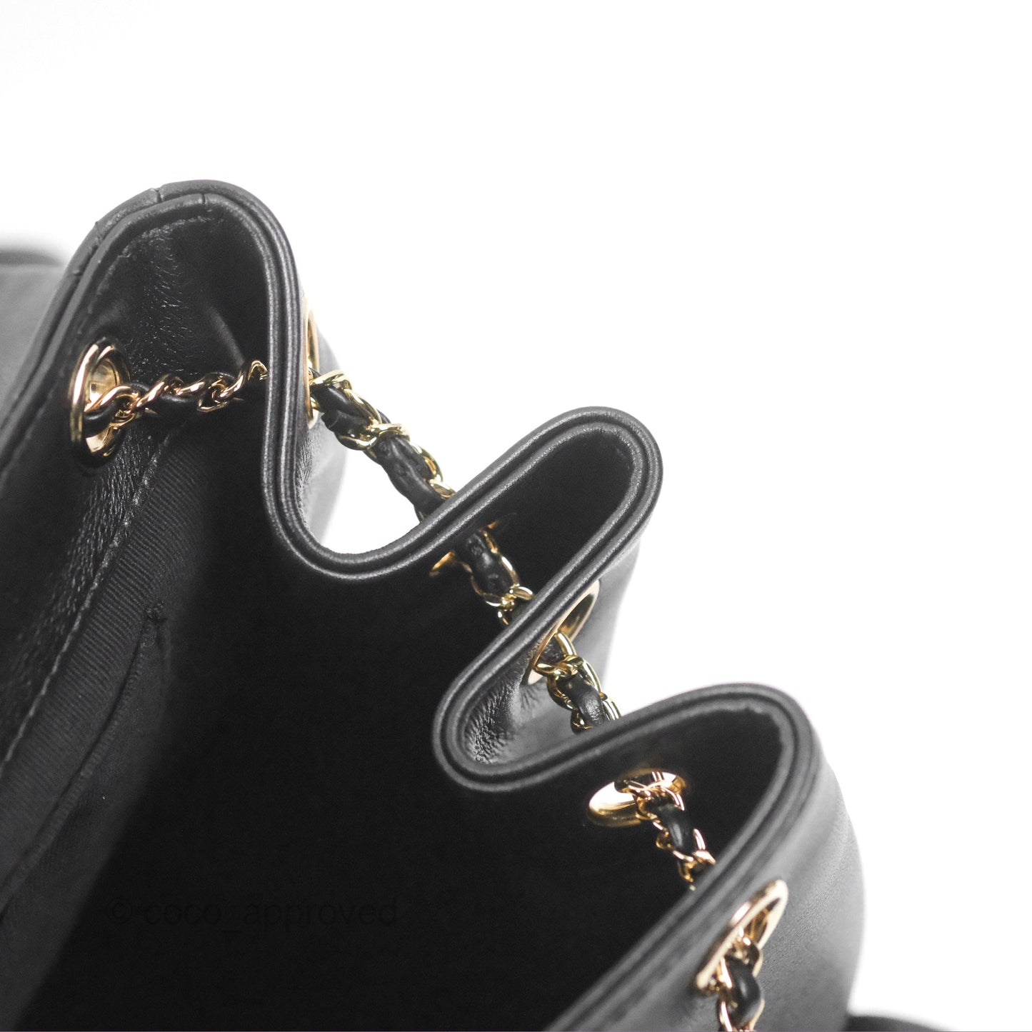 Chanel Quilted Large Duma Drawstring Backpack Black Lambskin
