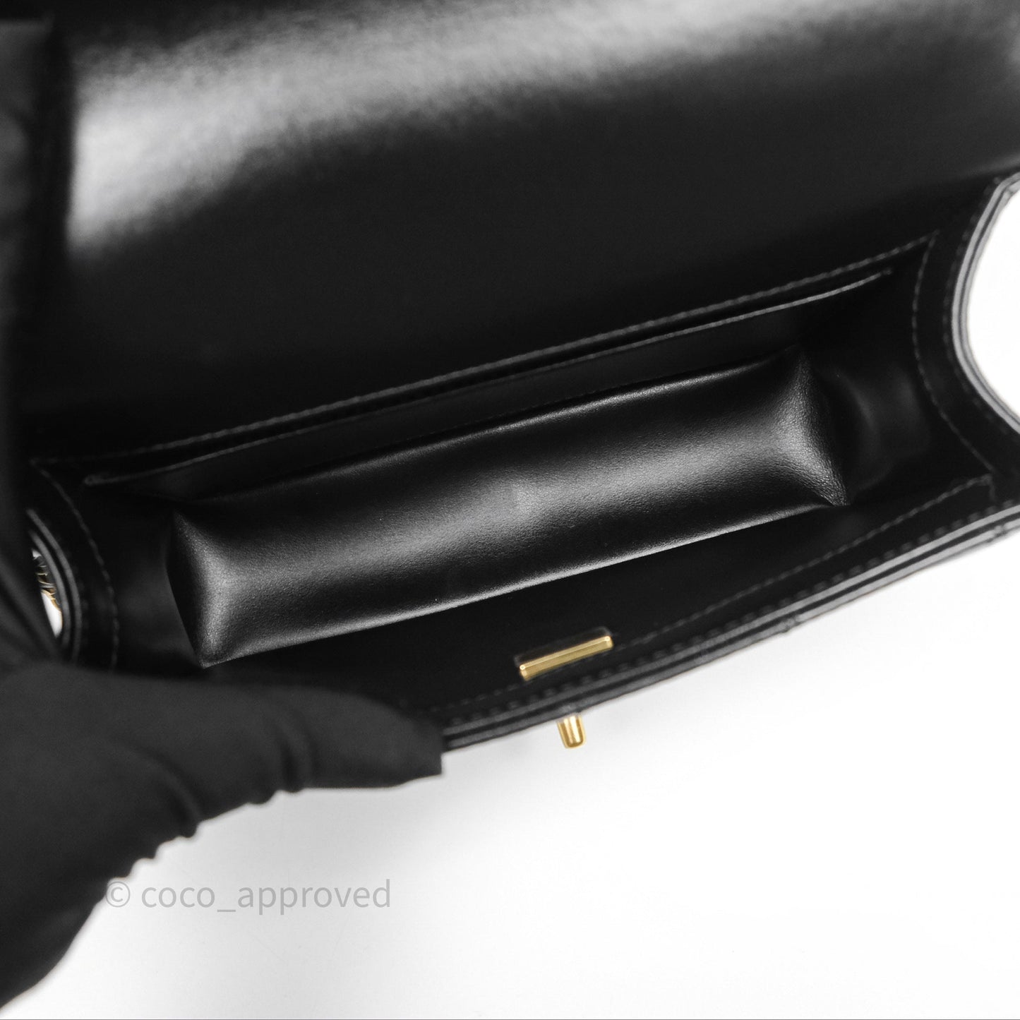 Chanel Quilted Small Perfect Fit Adjustable Black Calfskin Aged Gold Hardware