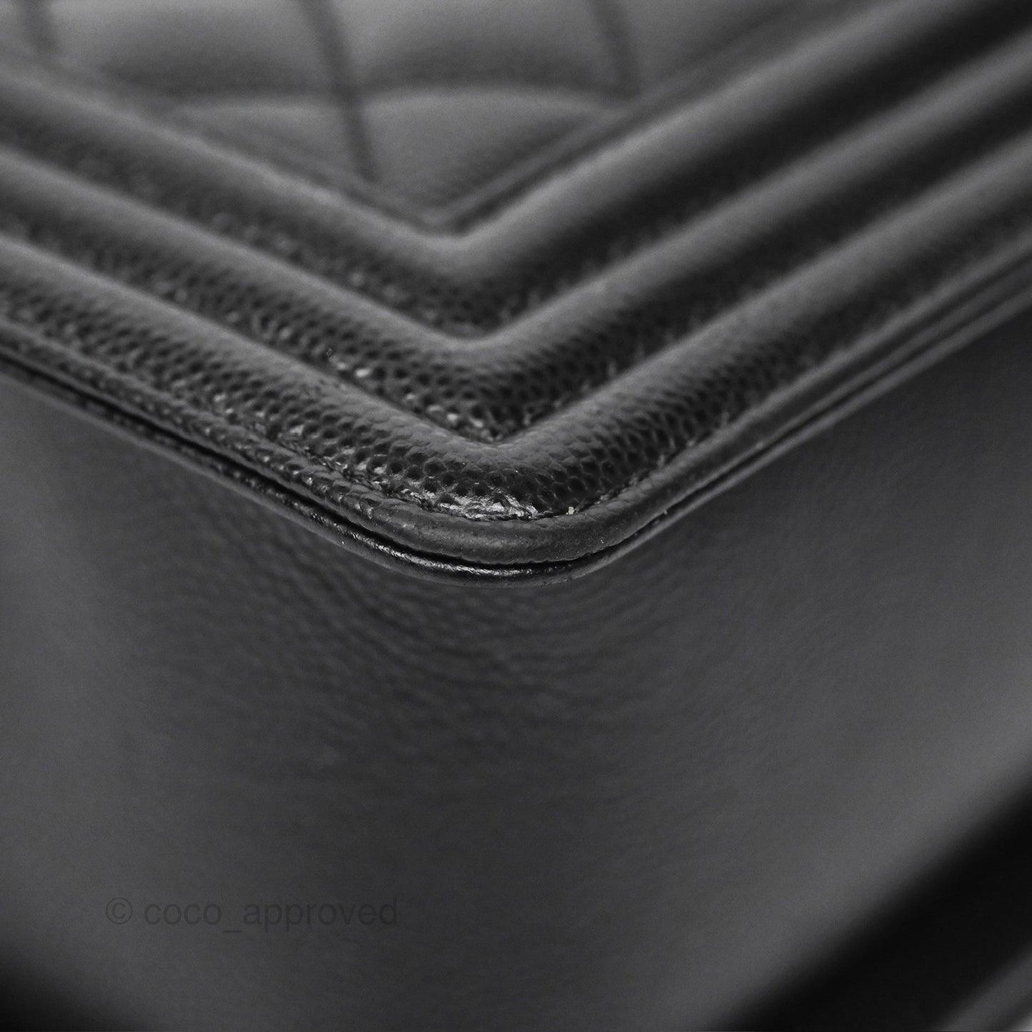 Chanel Medium Boy Quilted Black Caviar Ruthenium Hardware